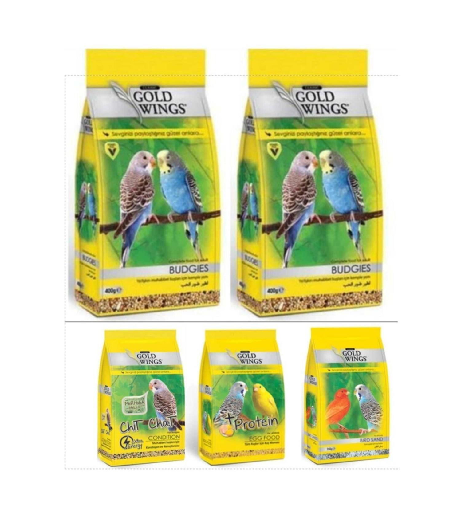 Gold Wings Classic Budgie Food and Care Set 5 Pieces