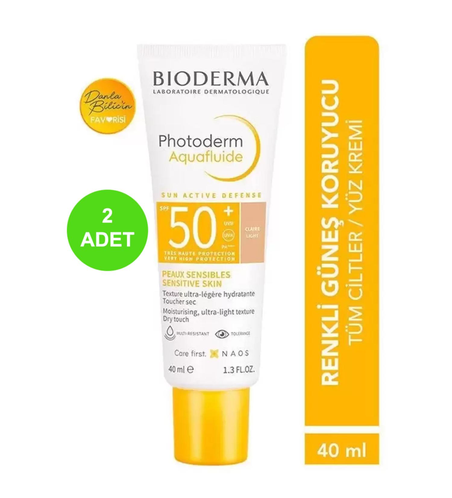 Bioderma Photoderm Aquafluid SPF50+ All Skin High Protection Tinted Sun Cream 40 ml 2-PIECE