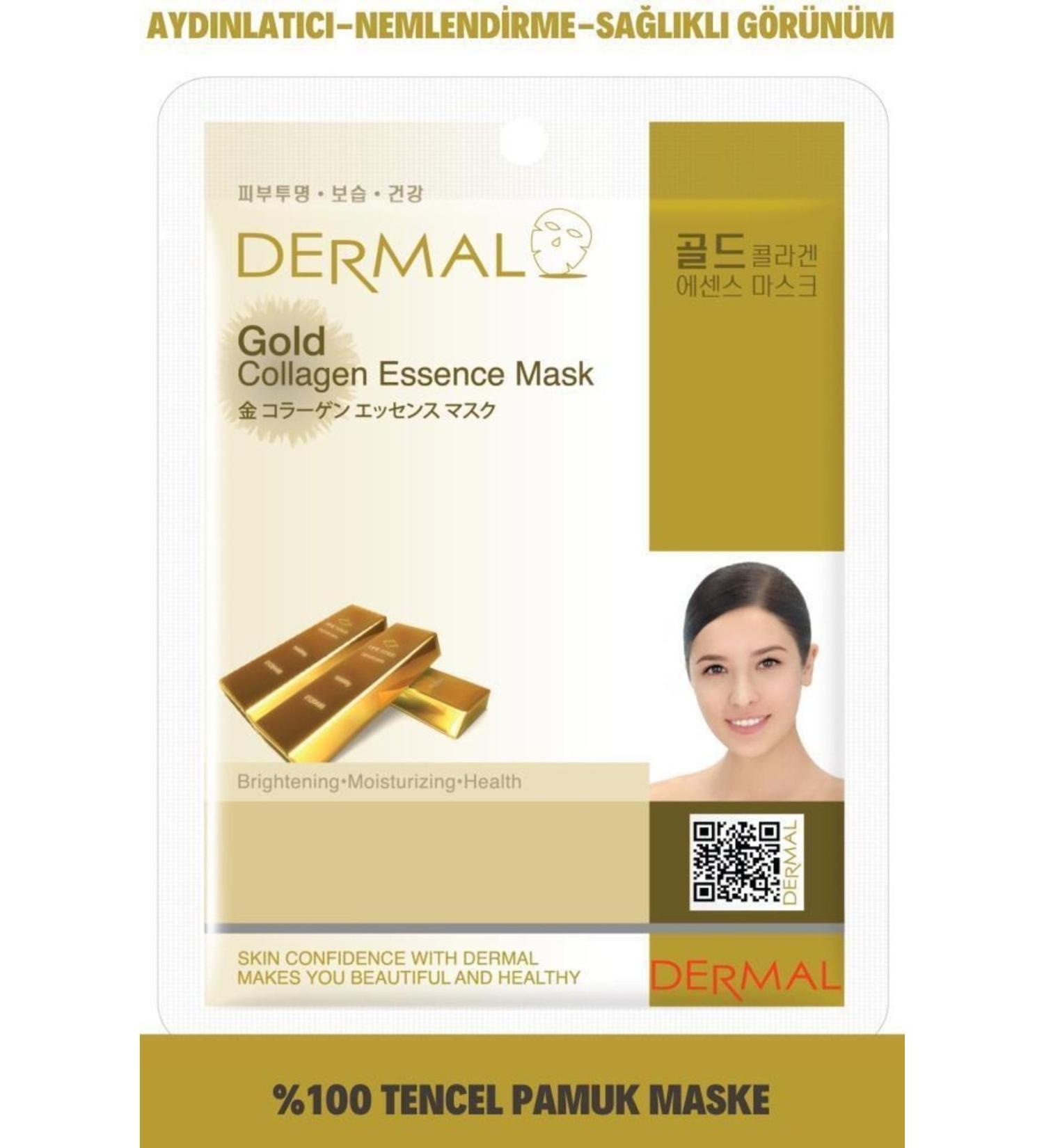 Dermal Whitening and Moisturizing Gold Essence Collagen Mask 23 Gr