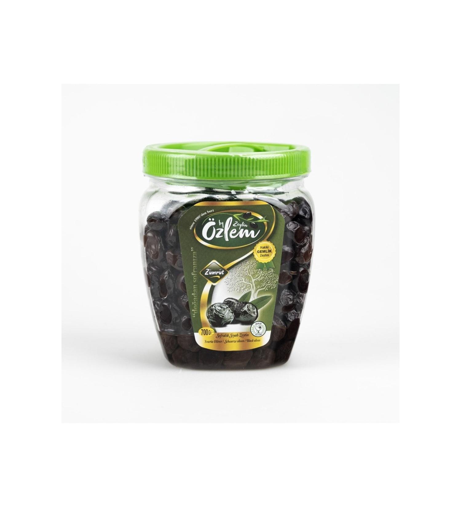 Ozlem Olive Ozlem Zumrut 700 gr Pet Black Olives (350-380 KLB) - Buy Online on GoSupps.com