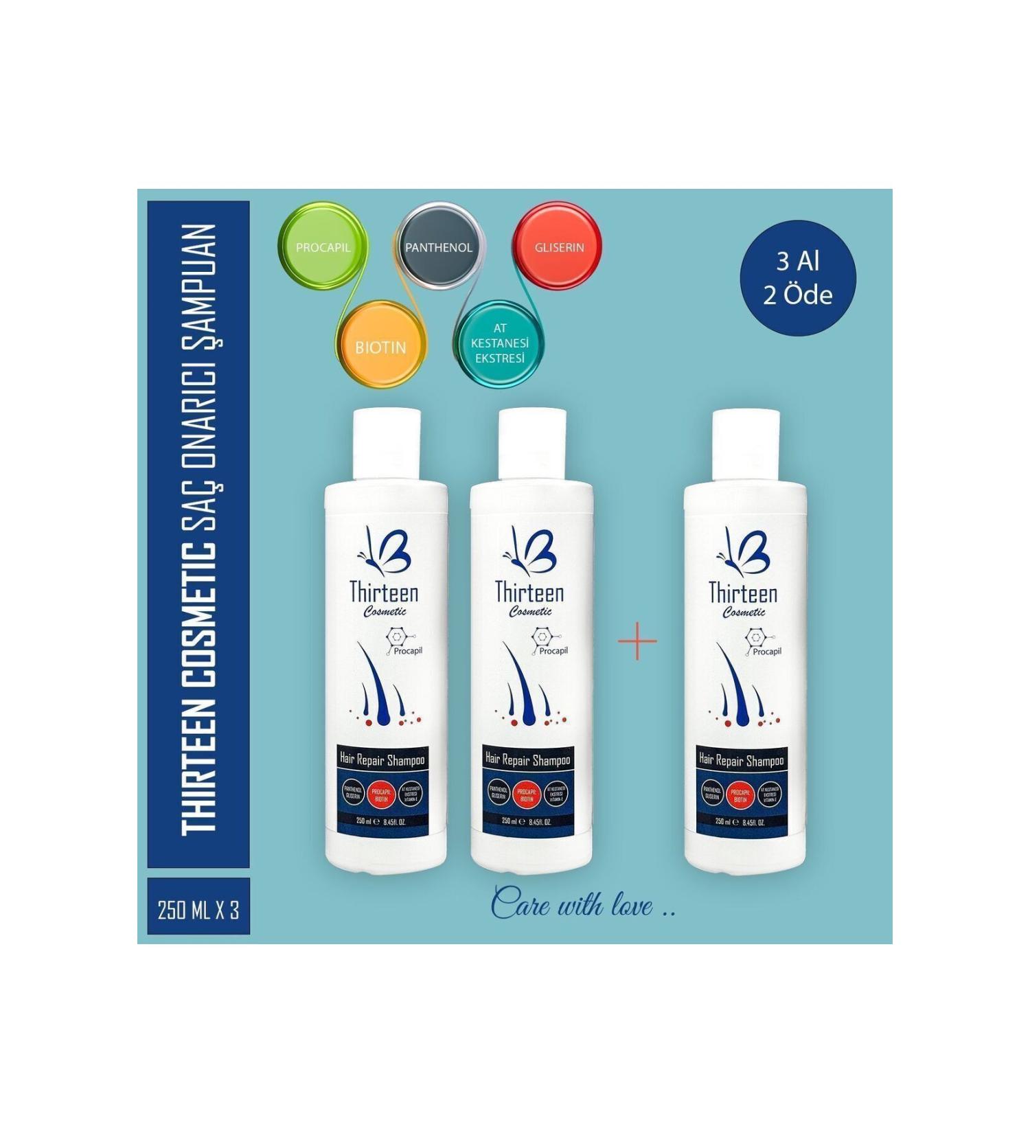 Thirteen Cosmetic Care and Repair Shampoo Set of 3 (3 X 250ML)