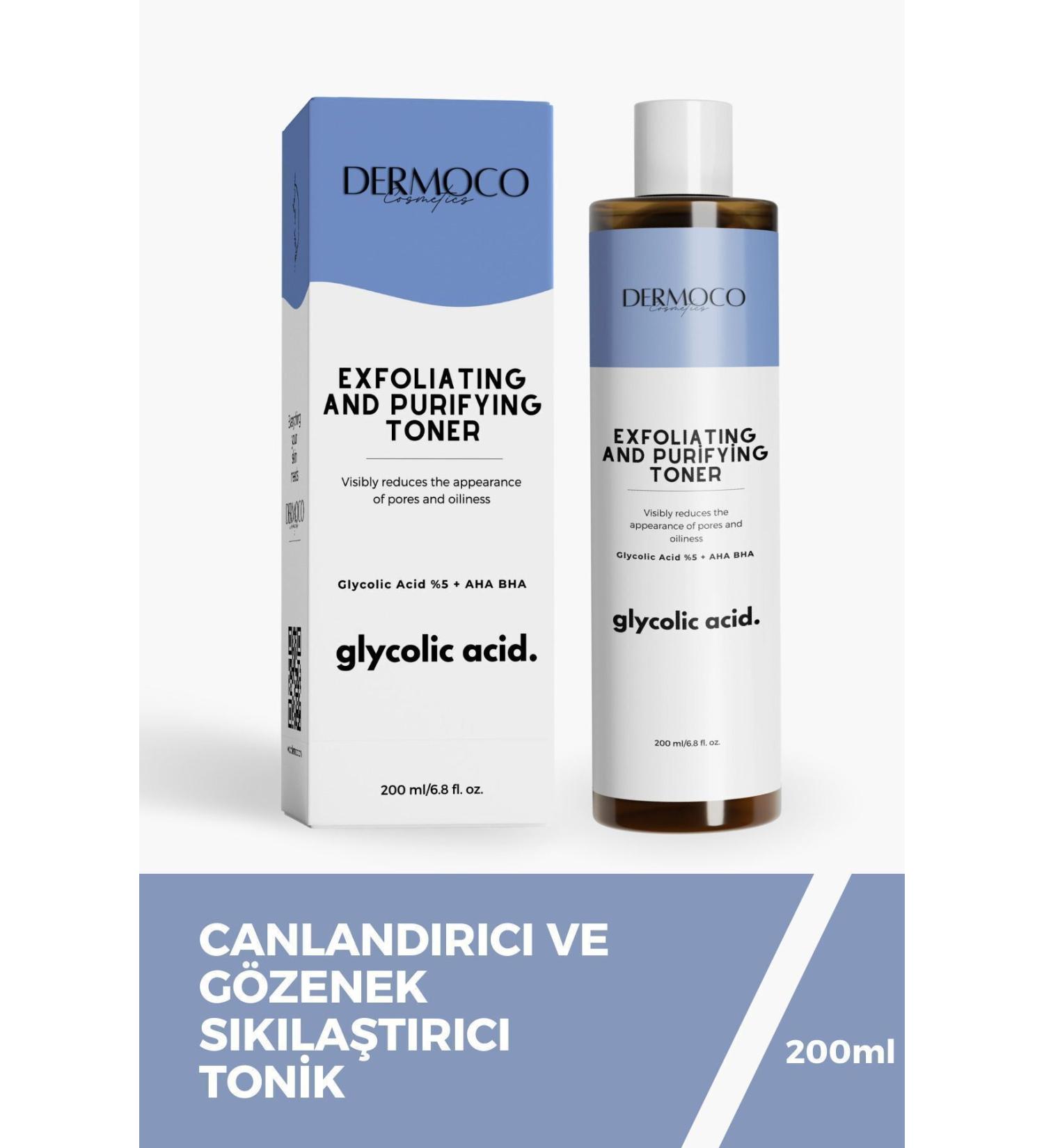 dermoco cosmetics Pore Tightening and Revitalizing Glycolic Acid Blue Toner 200 ml