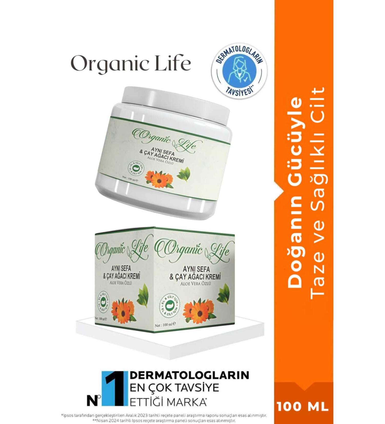 organic life Tea Tree and Calendula Cream 100 ML Aloe Vera Extract