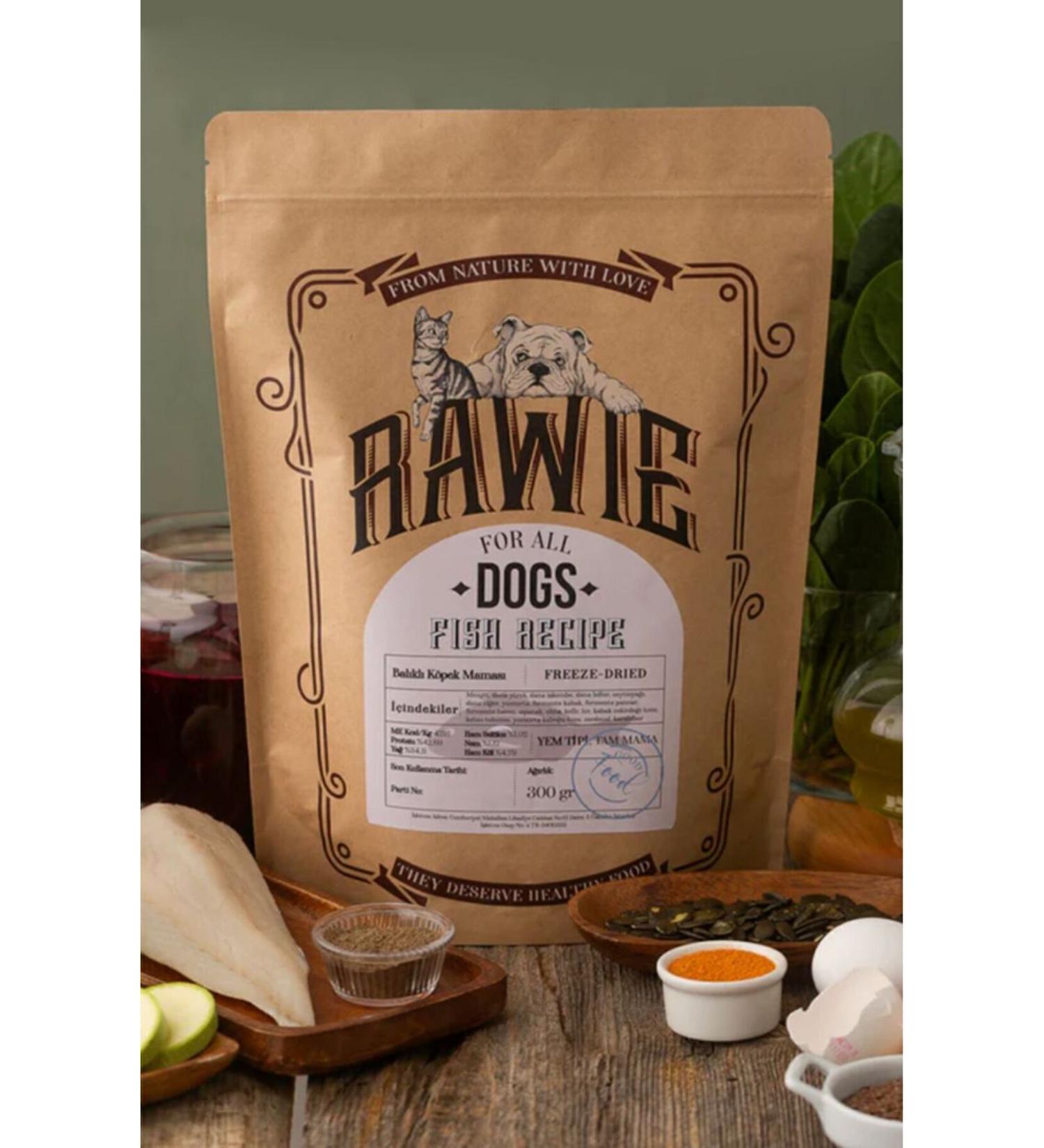 Rawie Fish Menu Dog Food Freeze Dry 0 Natural Additive-Free Suitable for All Age Groups 300gr