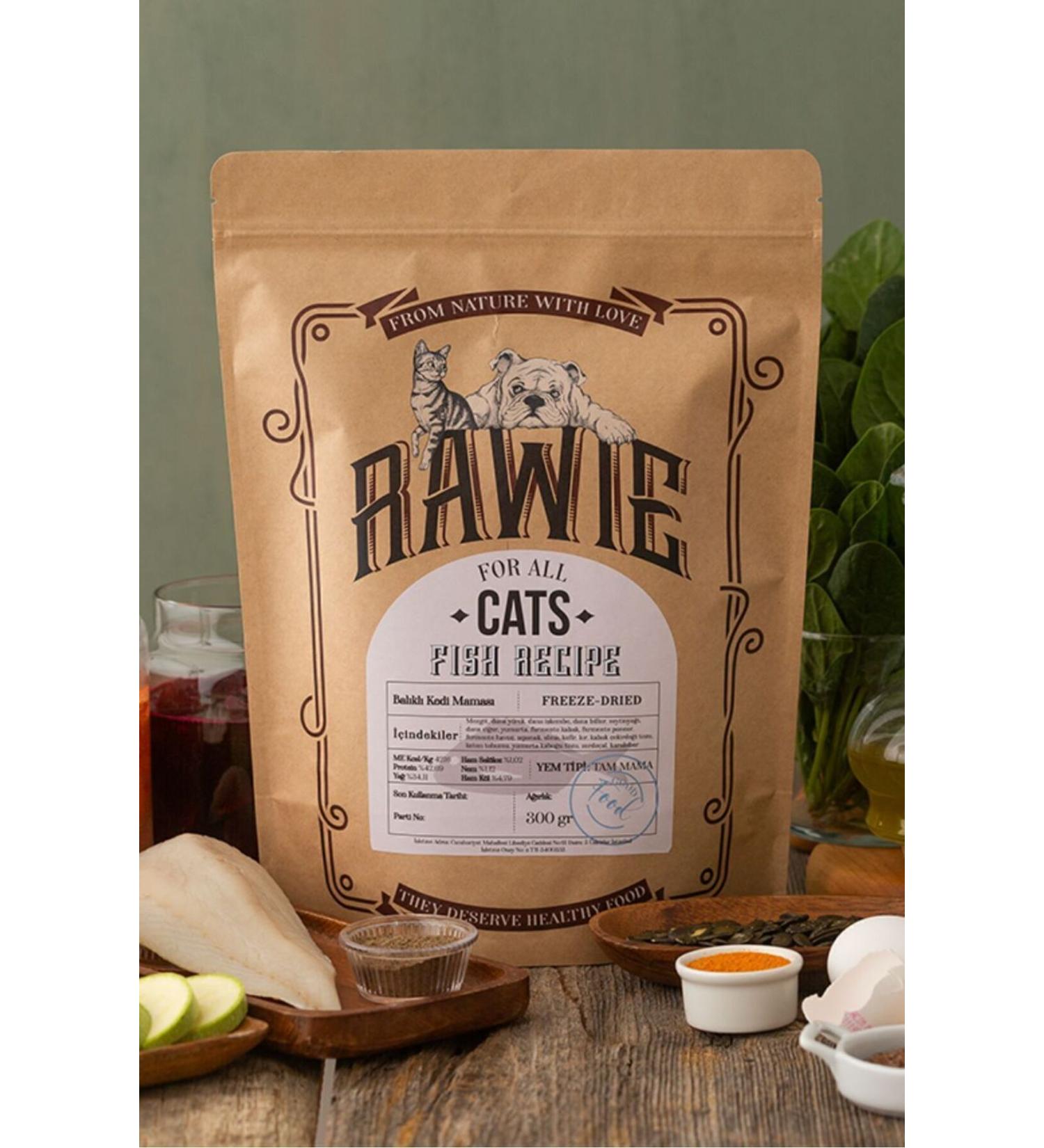 Rawie Fish Menu Cat Food Freeze Dry 0 Natural Additive-Free Suitable for All Age Groups 300gr