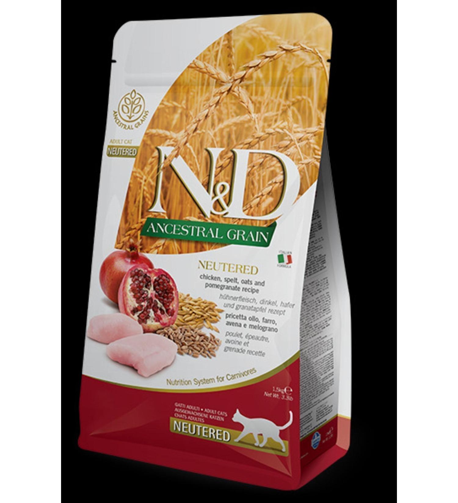 N & D Chicken and Pomegranate Low Grain Sterilized Cat Food 5 Kg