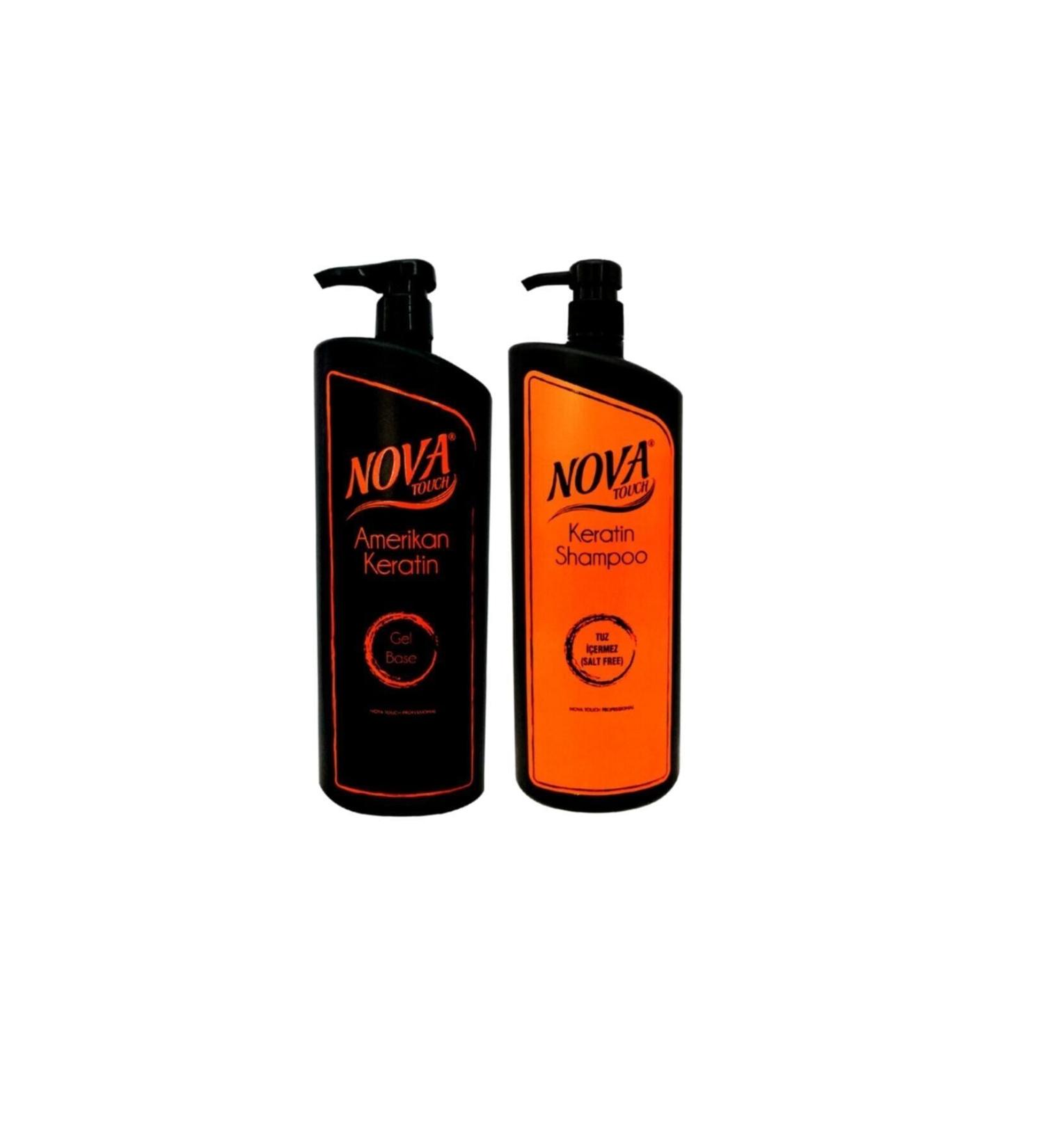 Nova .6 Months Permanent Curly and Wavy Hair Straightener American Gel Keratin Set 2 Piece.