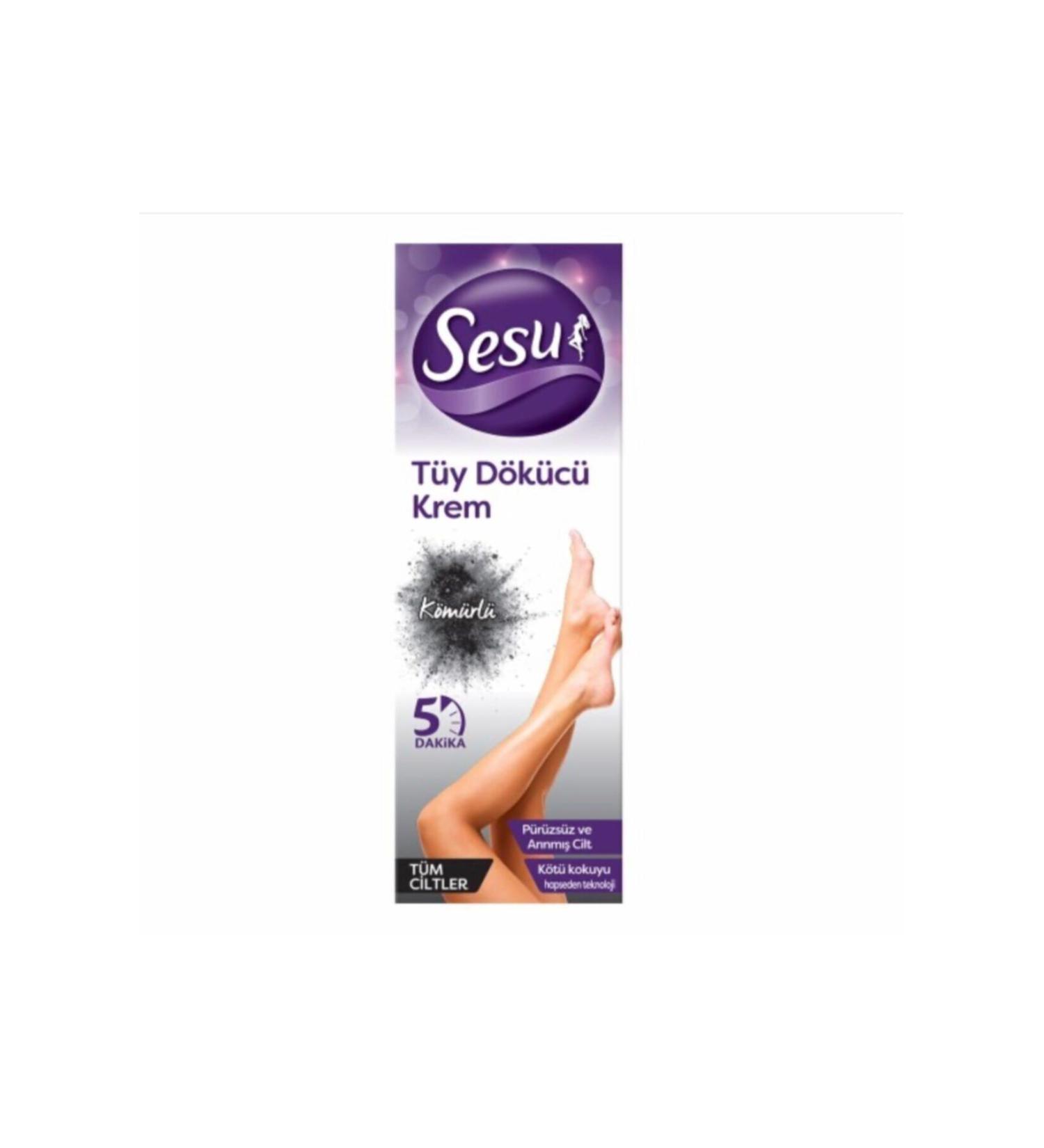 Sesu Hair Removal Cream Detox Charcoal 100 ml