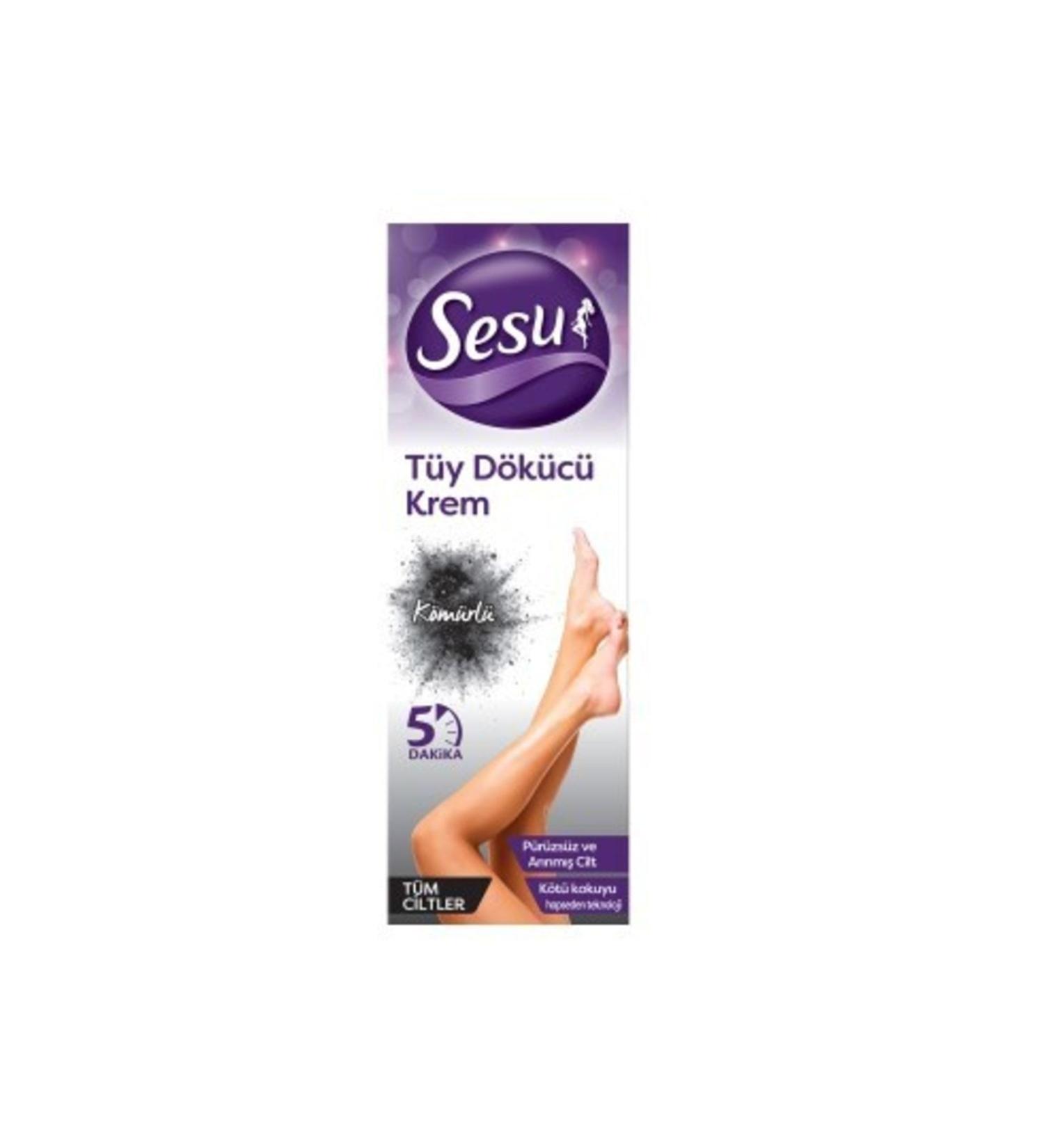 Sesu Hair Removal Cream Detox Charcoal 100ml