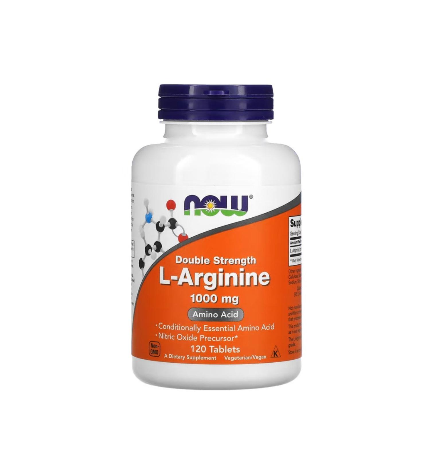 Now Foods L-arginine Double Strength 1 000 Mg 120 Tablets