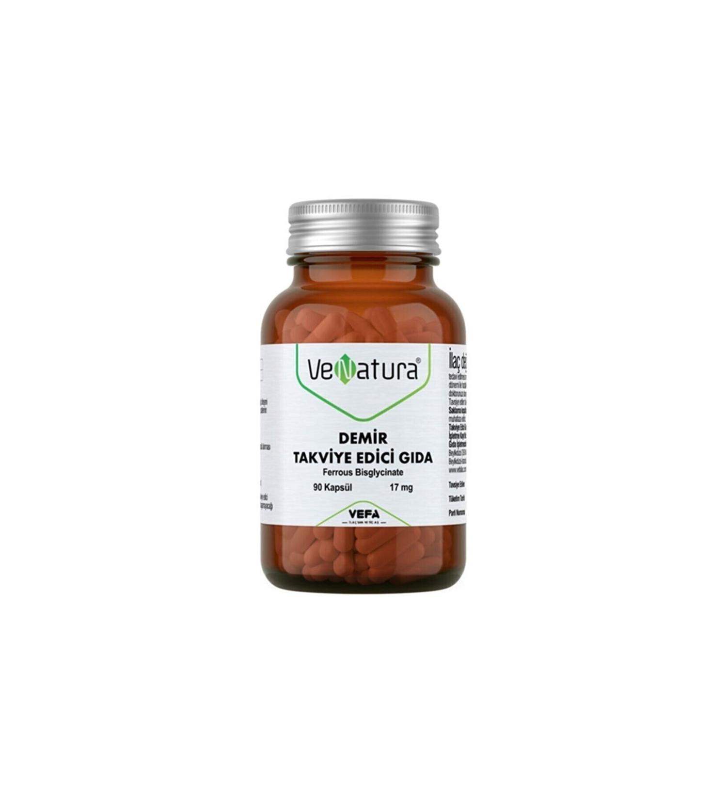Venatura Iron Supplement Food 17 Mg 90 Capsules