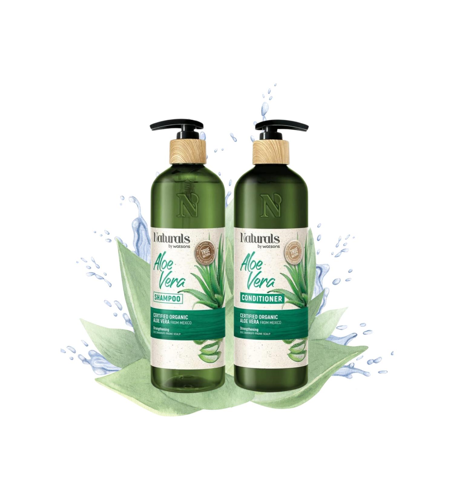 Naturals By Watsons Shampoo Aloe Vera 490 ml - Hair Conditioner 490 ml Set of 2