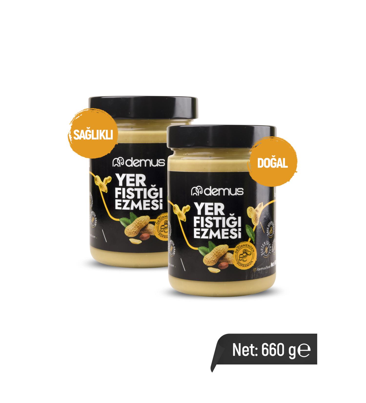 DEMUS FOOD Personalized Natural Production - 2'li Demus Sugar-Free Peanut Butter 2 * 660gr