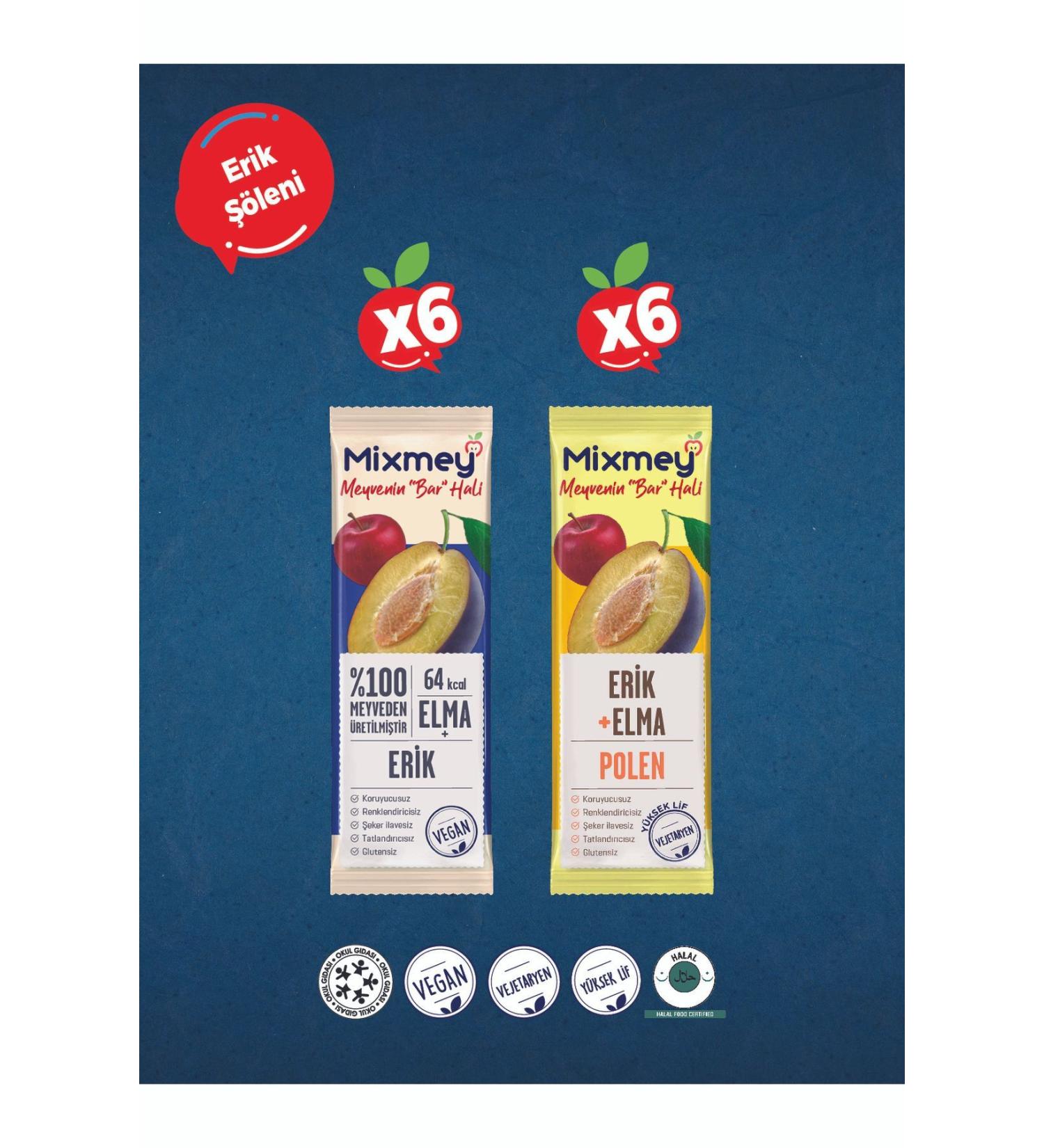 Mixmey Plum Feast Fruit Bar | Natural Plum Flavor and Healthy Snack - 12 Pieces