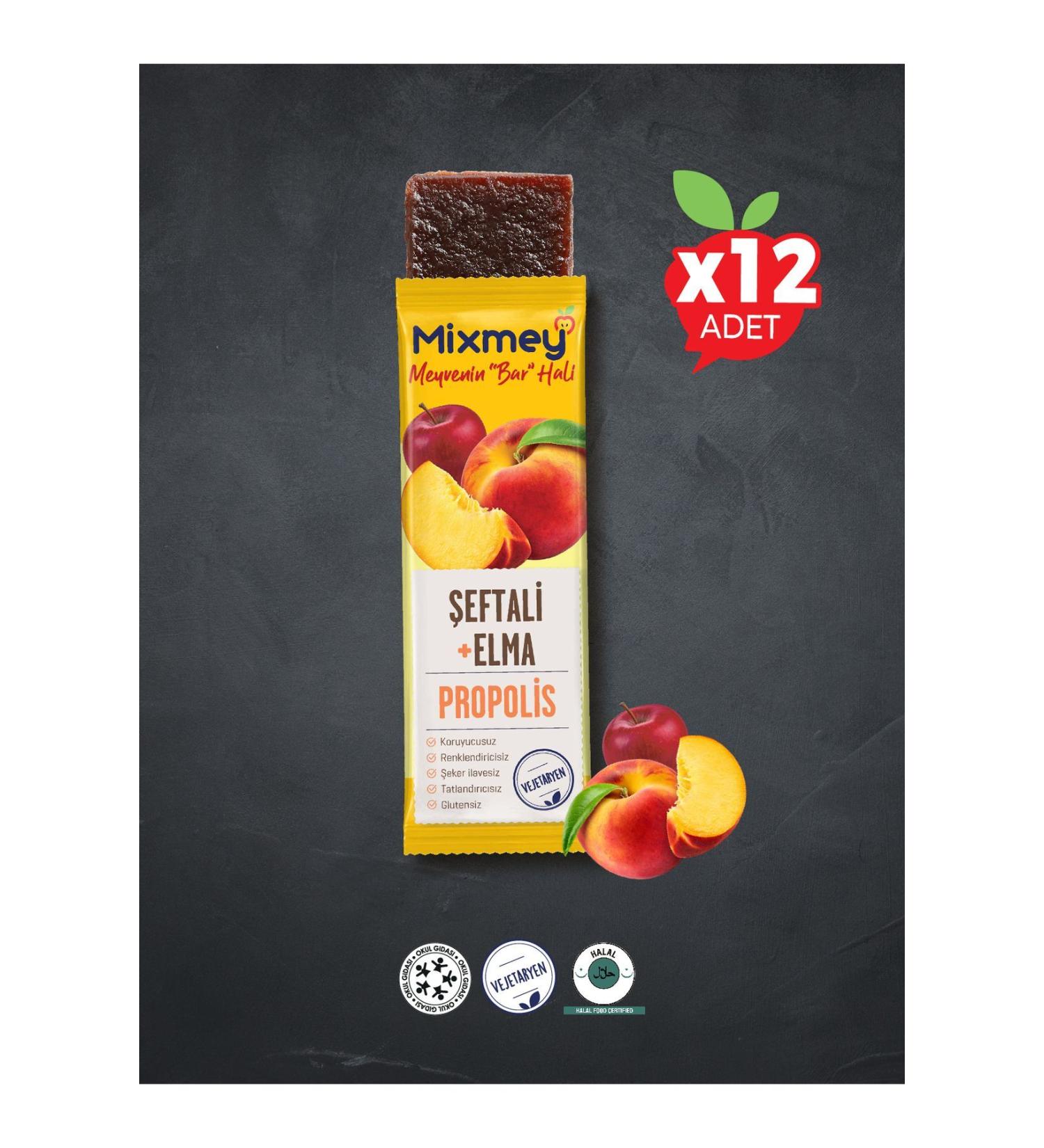 Mixmey Bee Peach and Propolis Fruit Bar | Natural Immune Supporter - 25gr X 12 Pieces - Buy Online on GoSupps.com