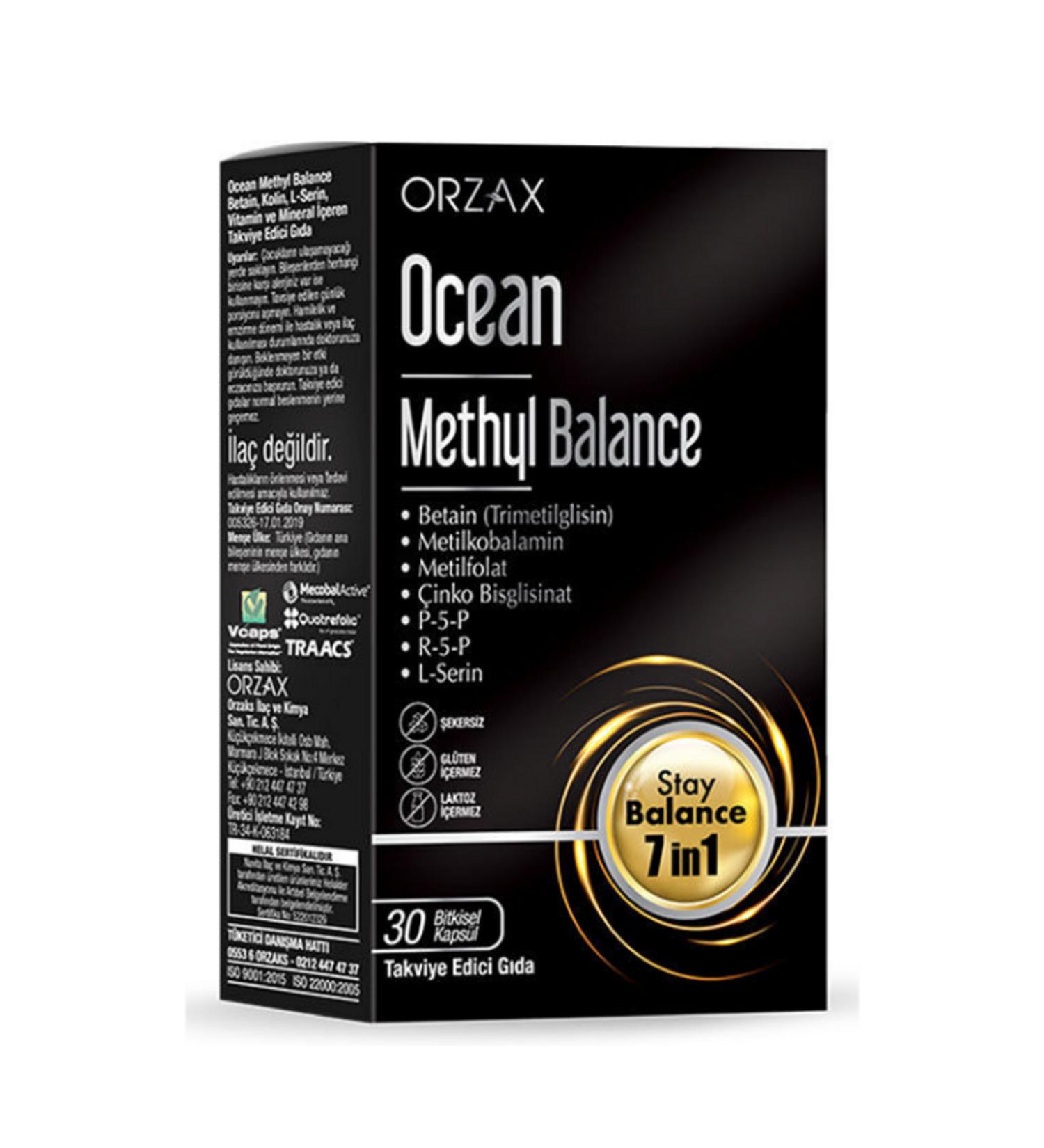 Orzax Ocean Methyl Balance 30 Herbal Capsules