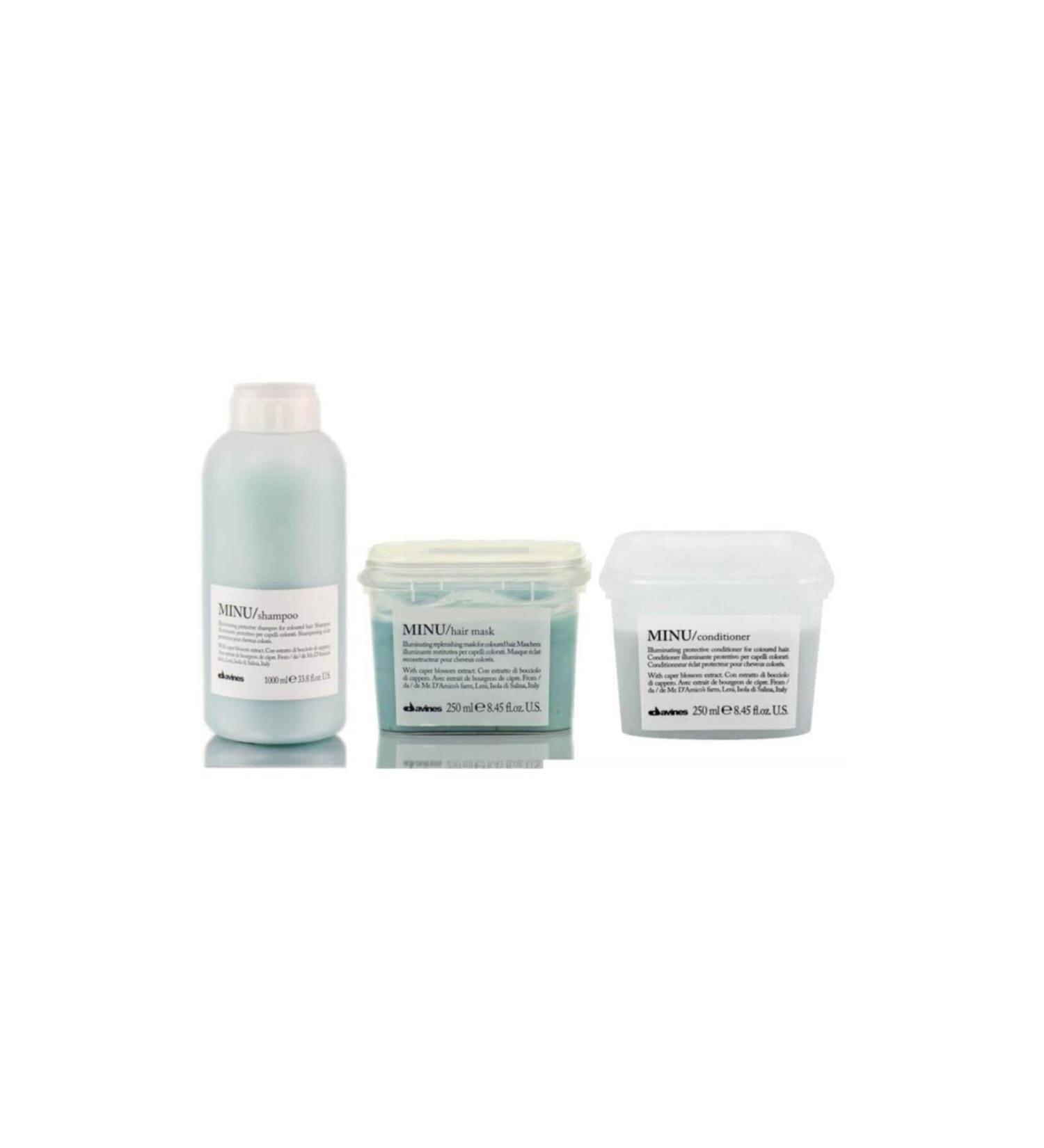 Davines Minu Shampoo 1000ml / Mask 250 Ml / cream 250 mlNesliBeauty.268