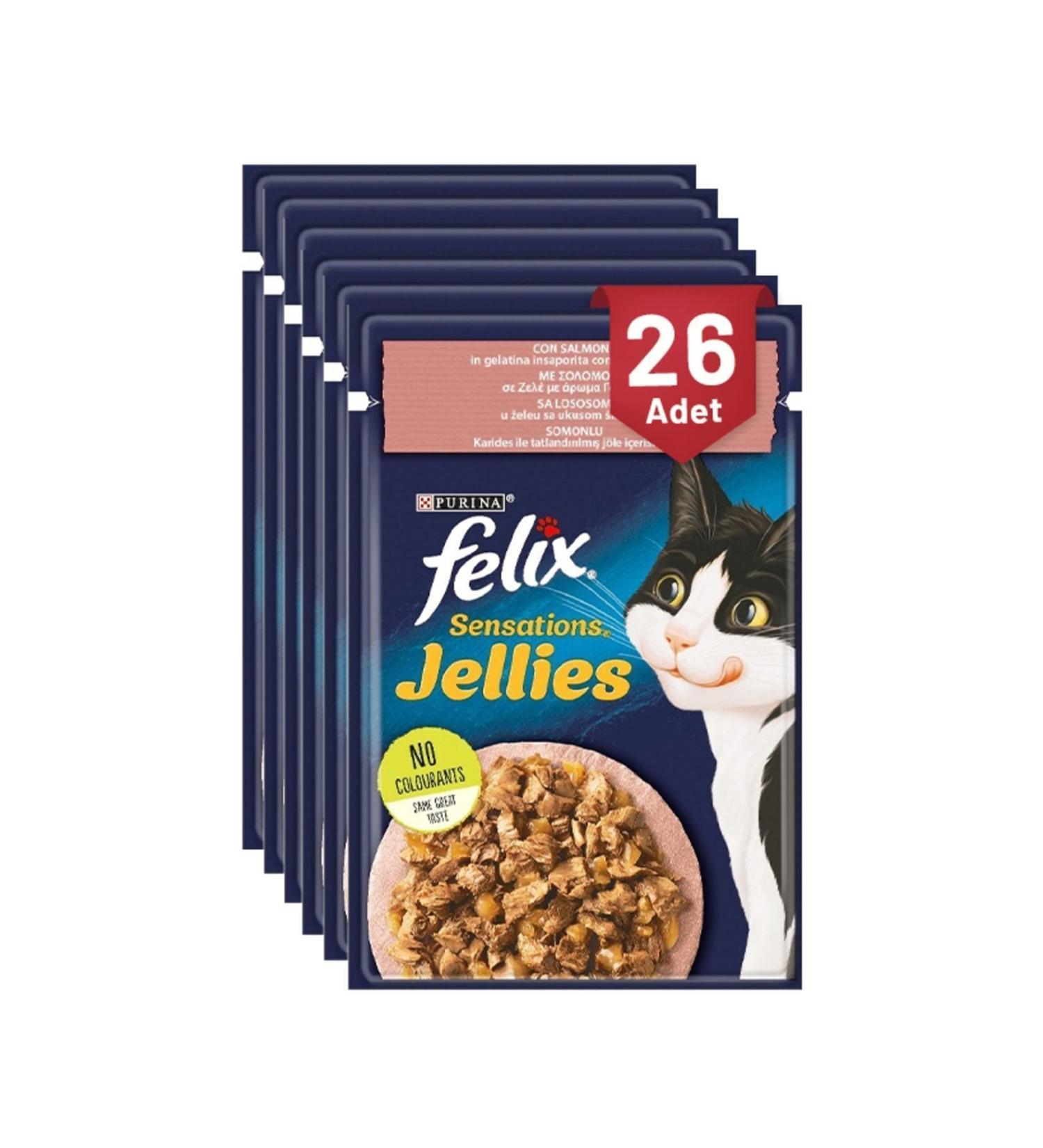 FELIX Felix Sensation Salmon & Shrimp Cat Wet Food 85 gr - 26 Pieces