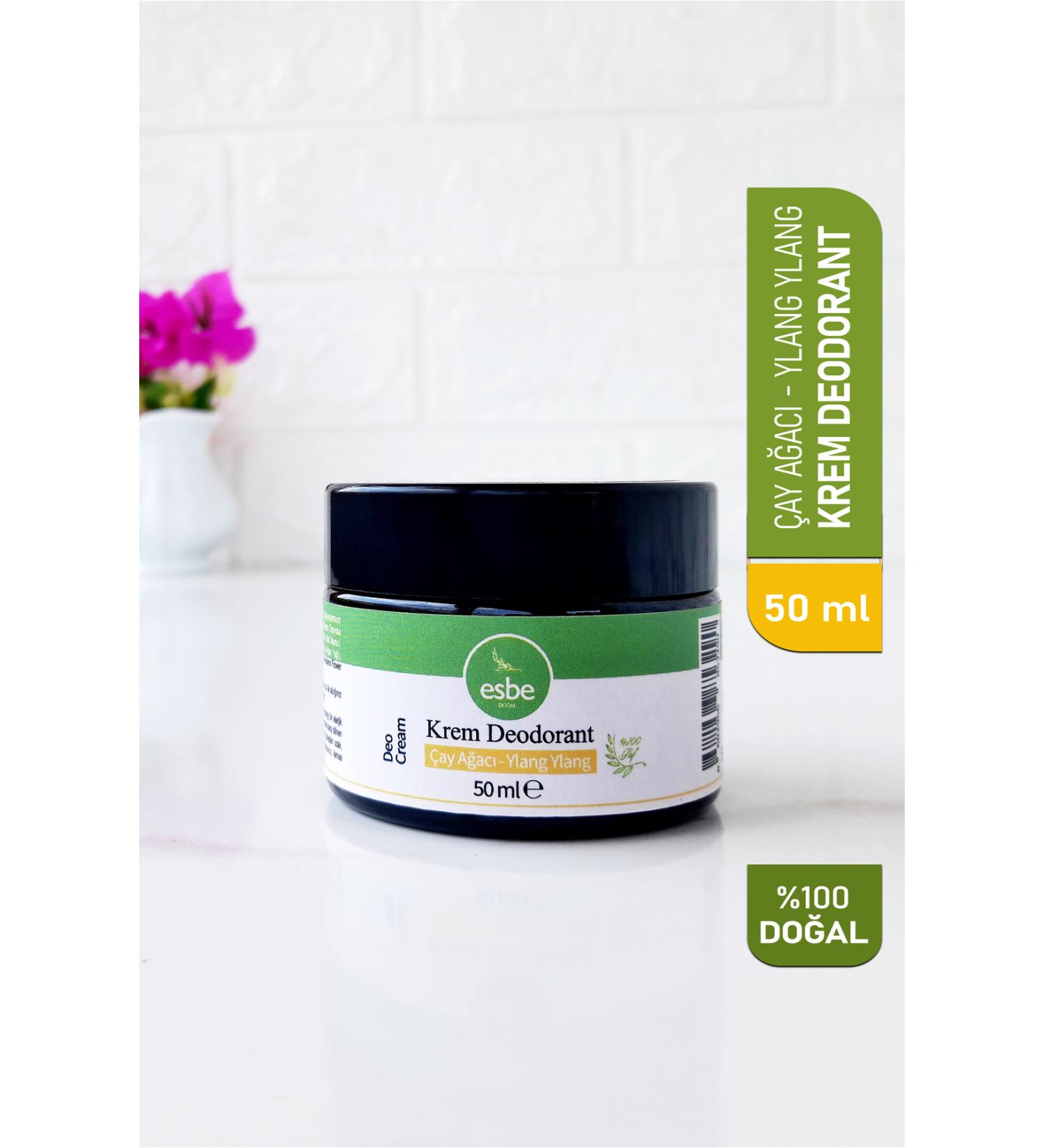 Esbe Natural Cream Deodorant Tea Tree & Ylang Ylang 50 ml - Natural Deo Cream Against Sweat Odor