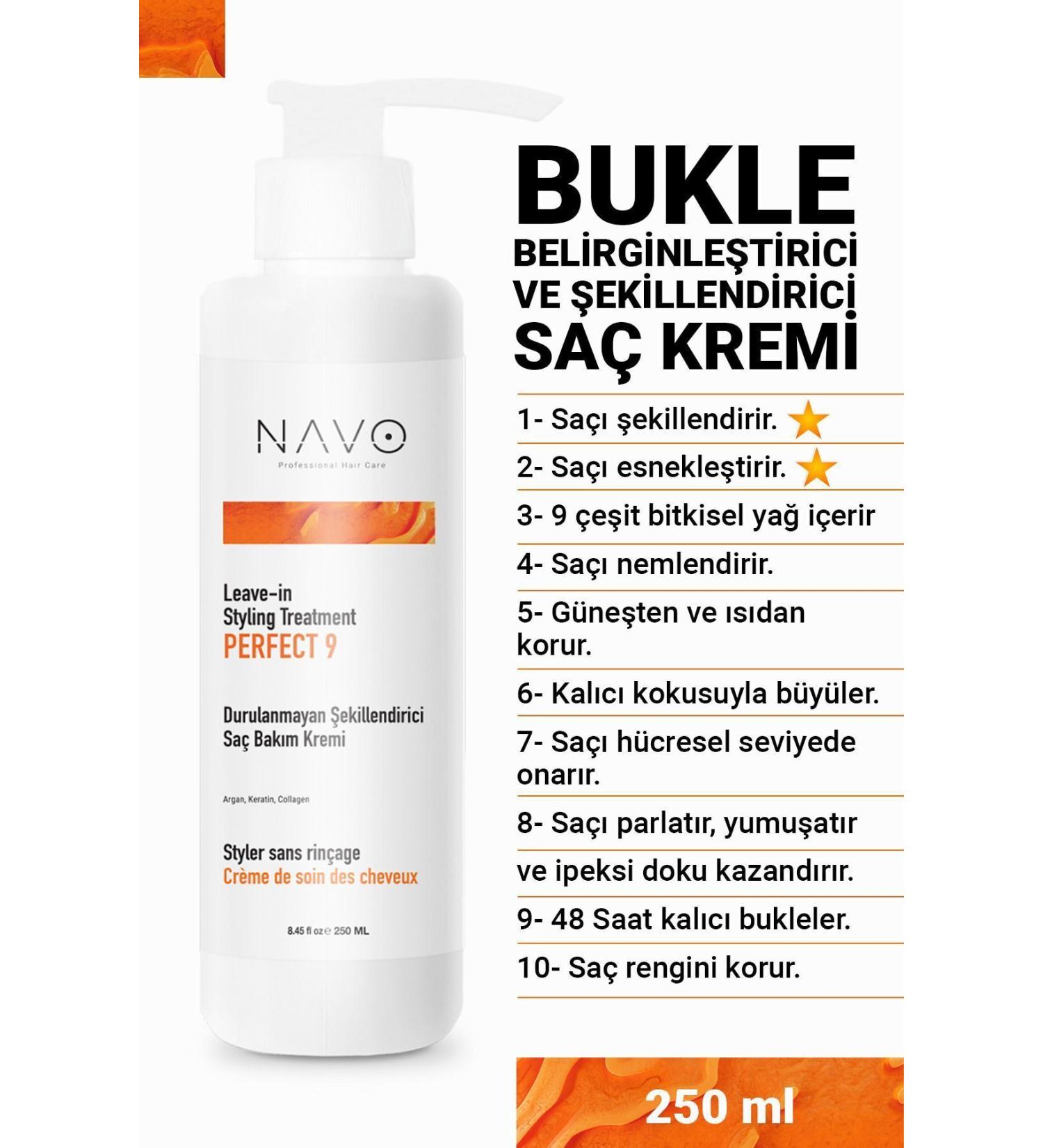 NAVO PROFESSIONAL HAIR CARE Curl Defining Leave-In Conditioner Perfect Shape 9 - 250ml Curly Girl Method - Buy Online on GoSupps.com