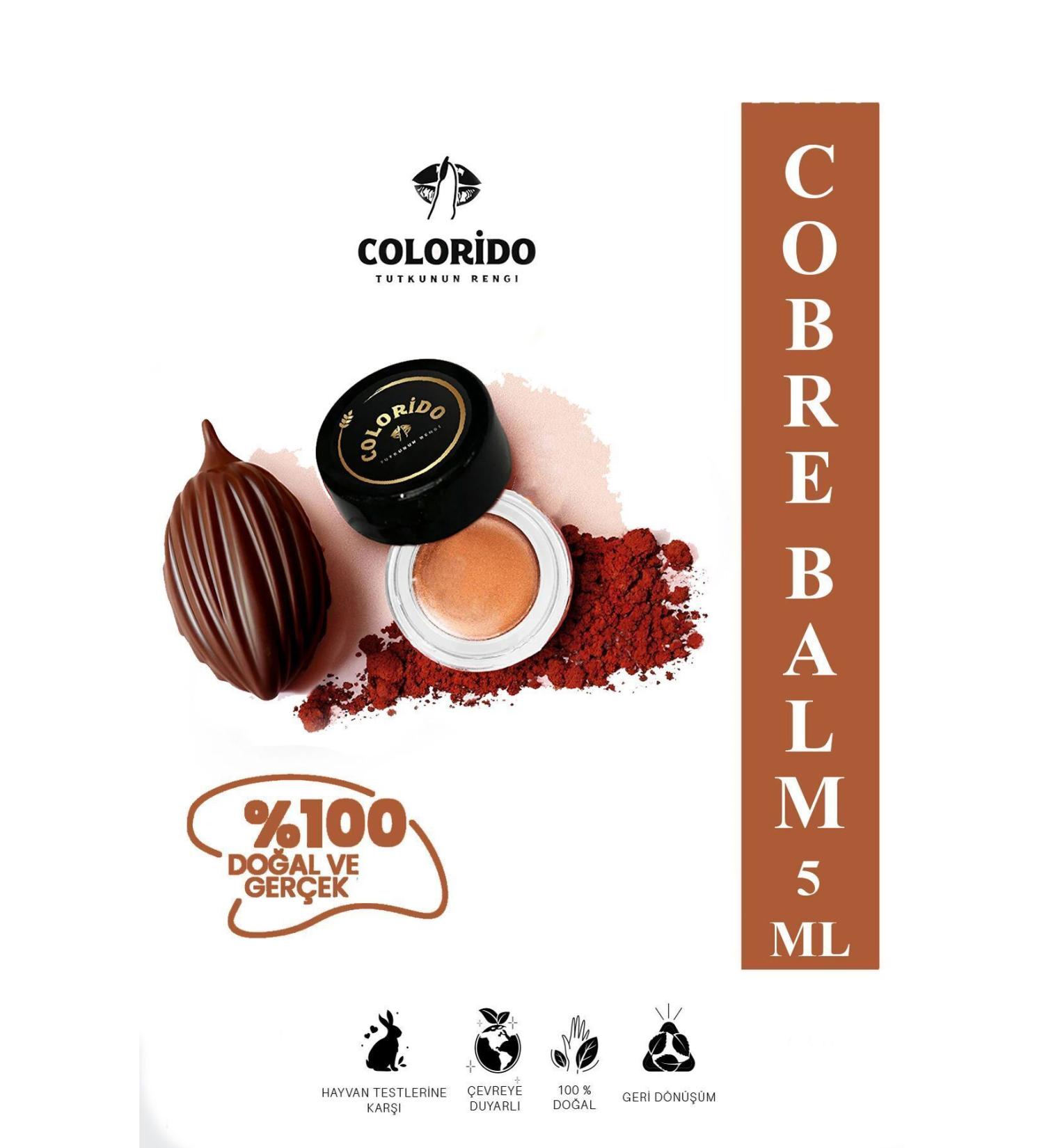 Colorido Cosmetics Colorido Cobre Moisturizing - Antioxidant Shining Balm (Natural Content Lipstick - Eyeshadow - Blush) - Buy Online on GoSupps.com
