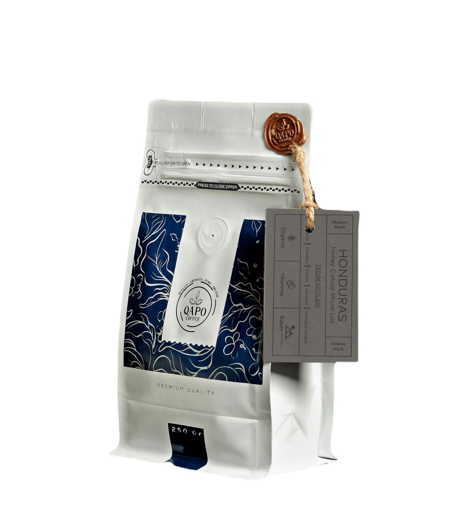 QAPO COFFEE QUALITY AROMATIC PURE ORGANIC Honduras Honey Catuai Filter Coffee (1000GR)