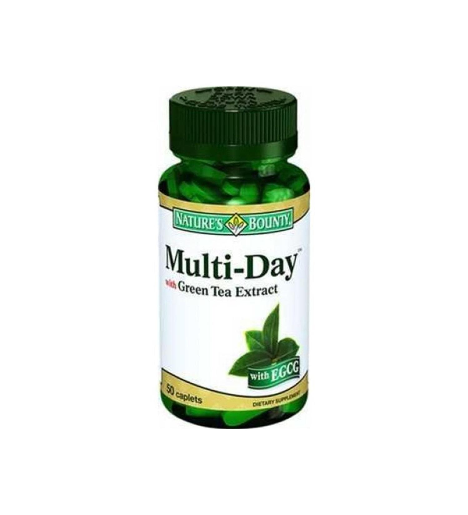Natures Bounty Multi-day Green Tea Extract Food Supplement 50 Tablets