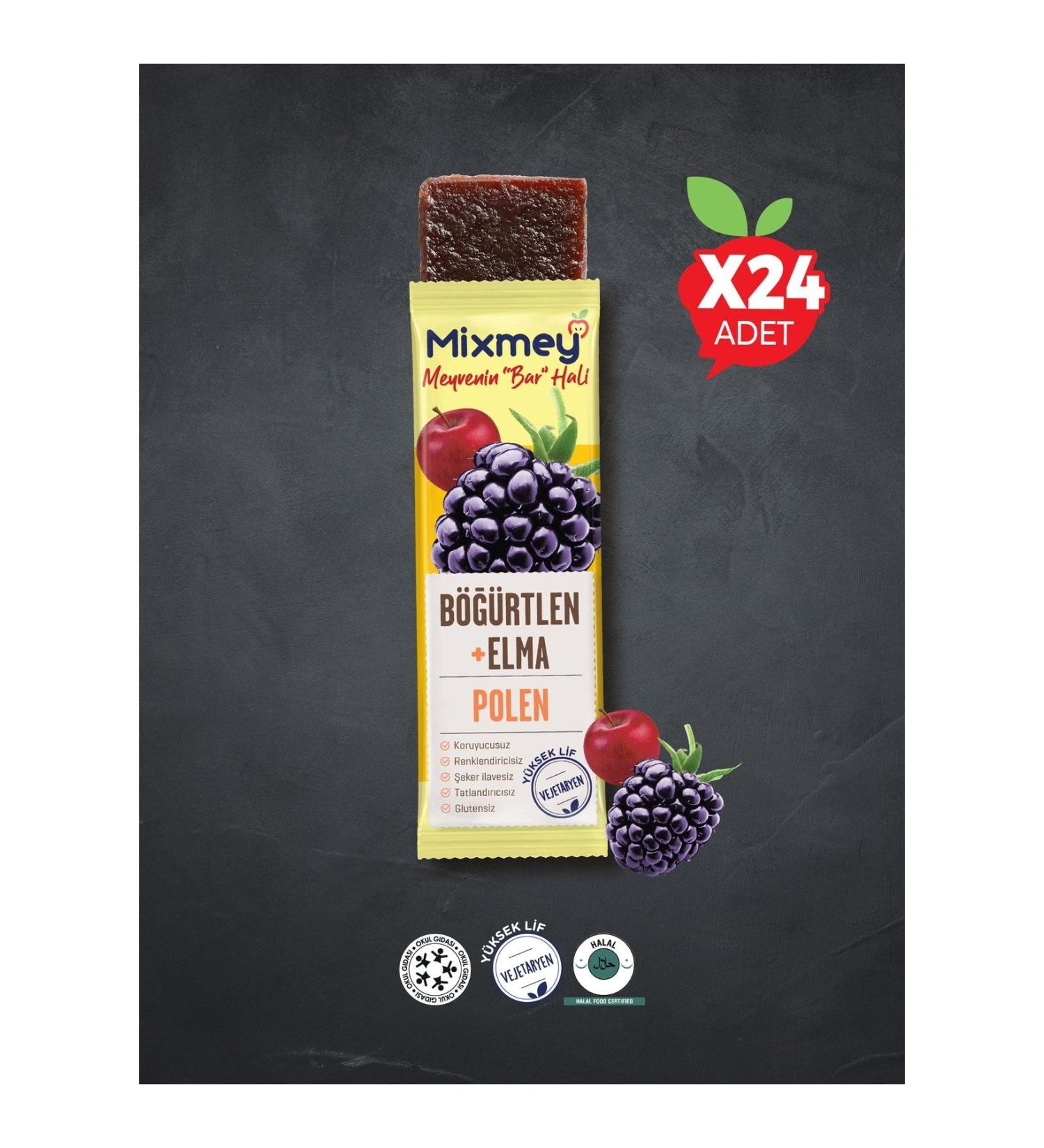 Mixmey Bee Blackberry & Pollen Fruit Bar | Natural Energy Source - 25gr X 24 Pieces - Buy Online on GoSupps.com
