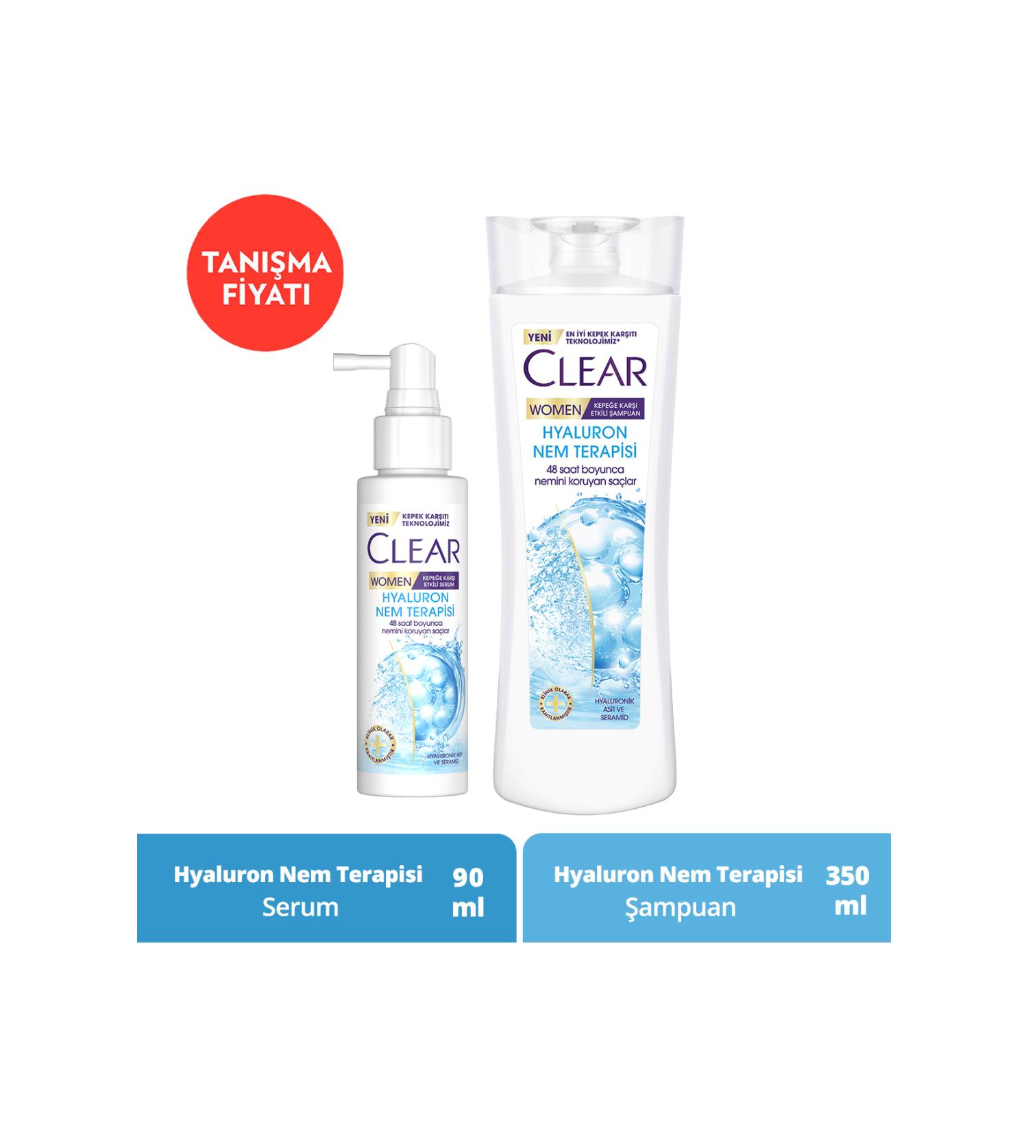 Clear Women Shampoo Hyaluron Moisture Therapy 350 ml Women Serum Hyaluron Moisture Therapy 90 ml - Buy Online on GoSupps.com