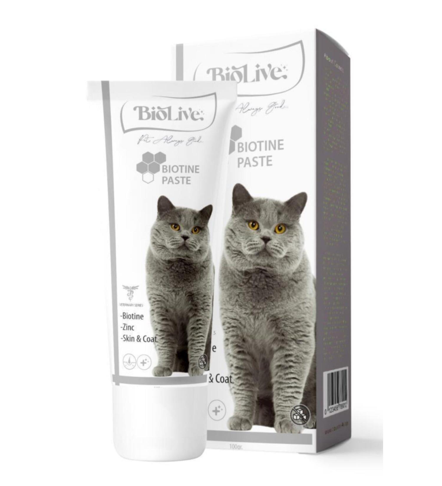 Biolive Biotin Skin and Fur Health Malt Paste for Cats 100gr