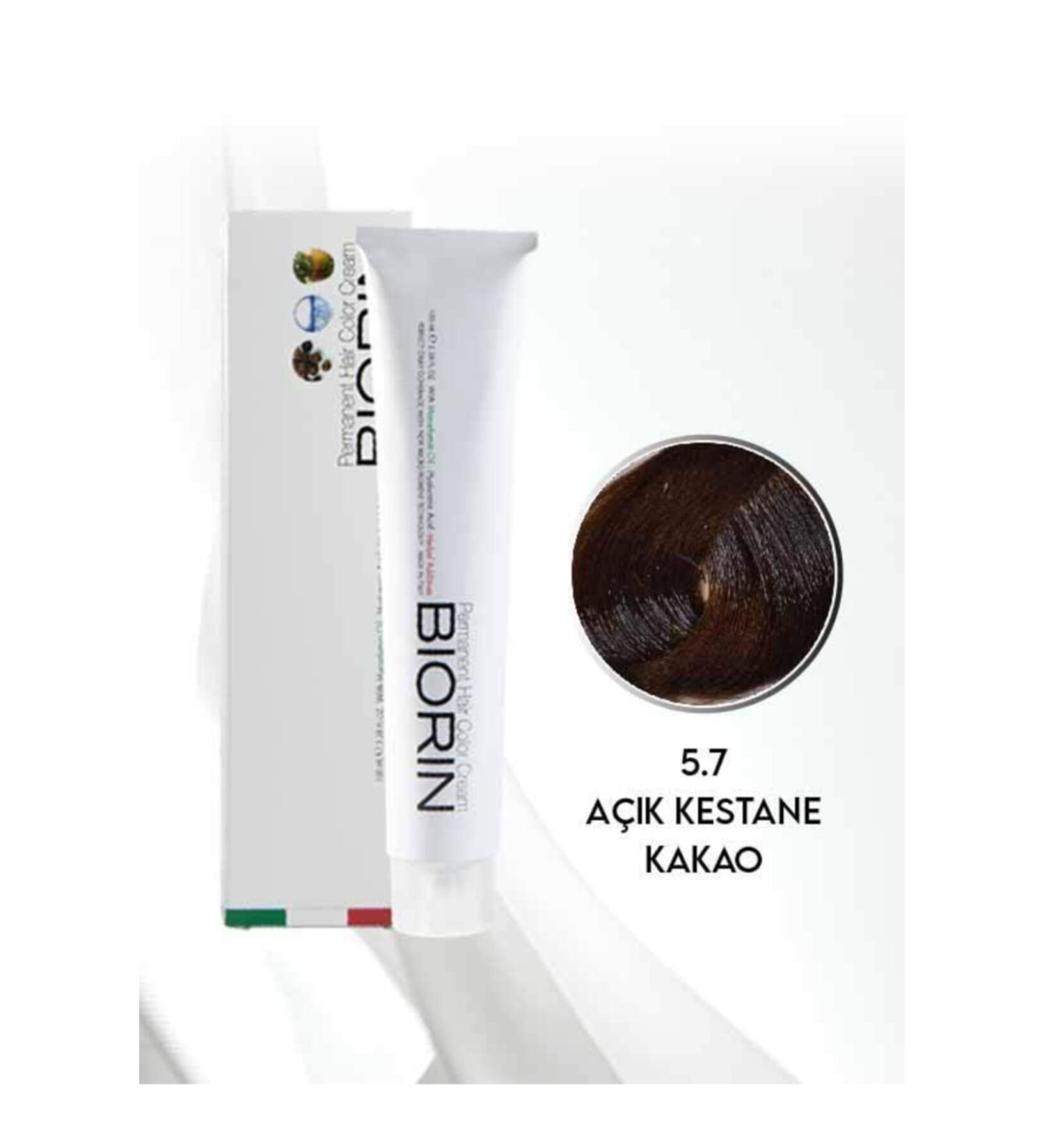 Biorin Permanent Hair Color Cream 100 Ml No: 5.7 Light Chestnut Cocoa
