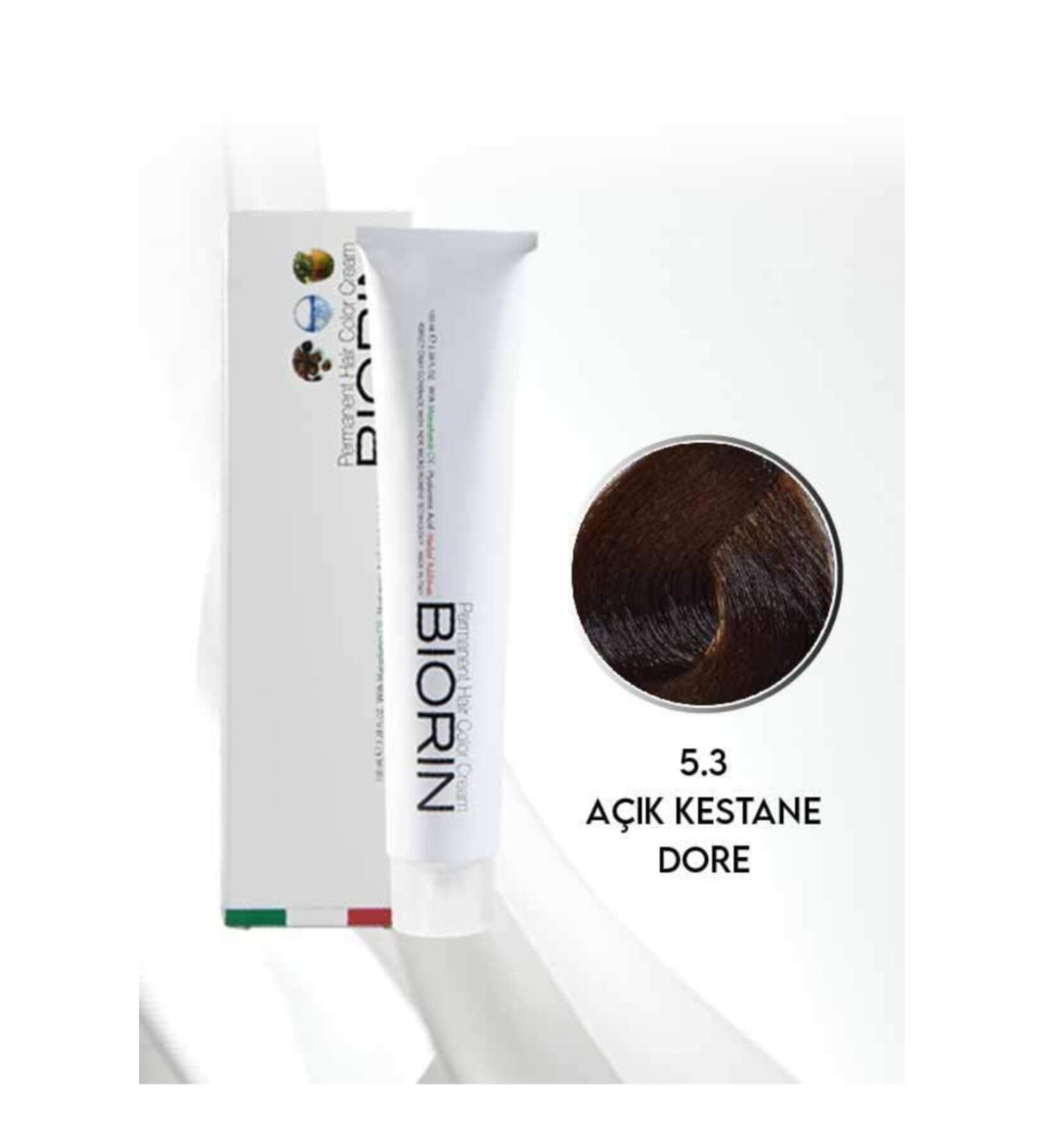 Biorin Permanent Hair Color Cream 100 Ml No: 5.3 Light Chestnut Gold