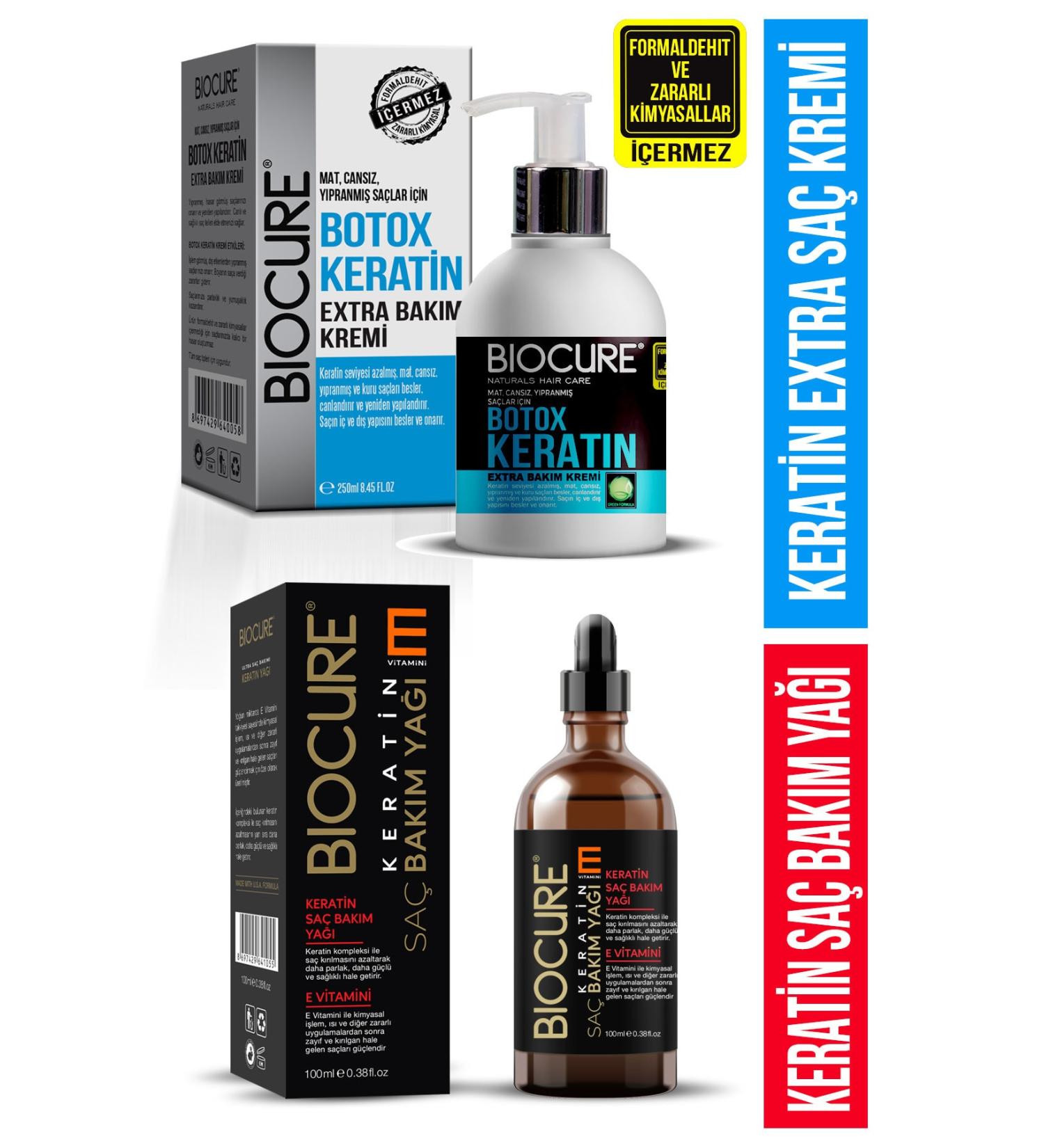 Biocure DHT Blocker Botox Keratin Extra Hair Care Cream Hair Botox + Keratin Hair Care Oil