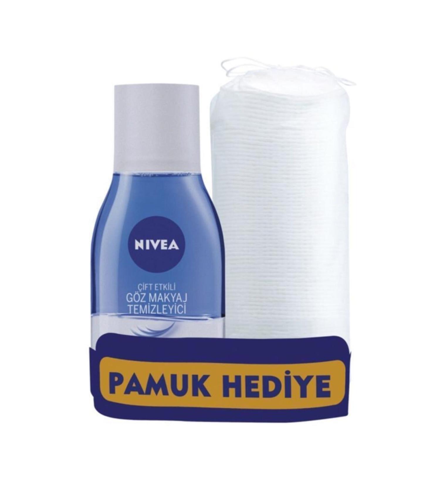 NIVEA Double Effect Eye Make-Up Remover 125 Ml Cotton Gift
