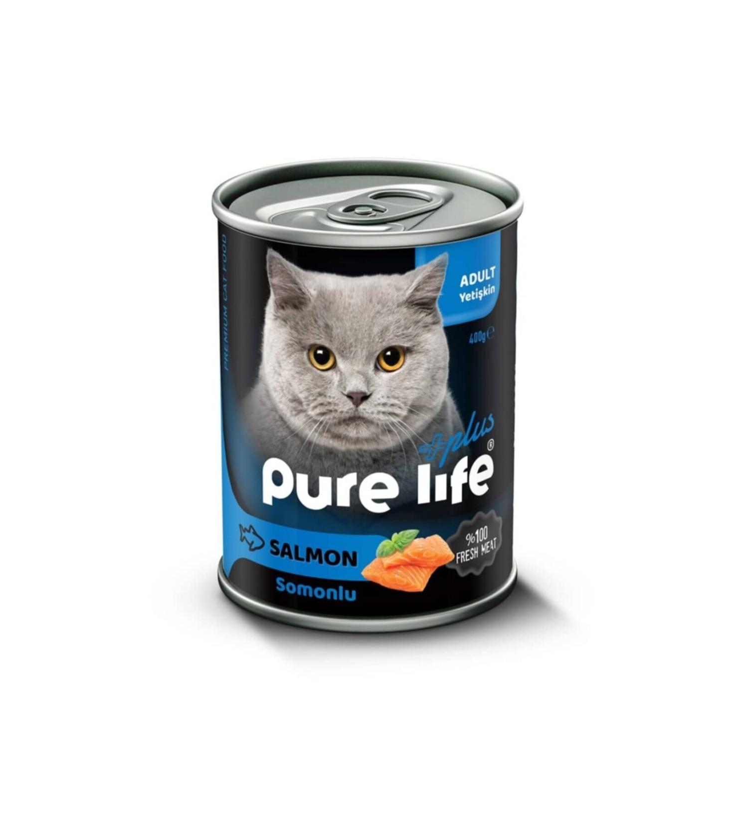 PureLife Adult Cat Canned Food with Salmon 400 gr * 12 Pieces