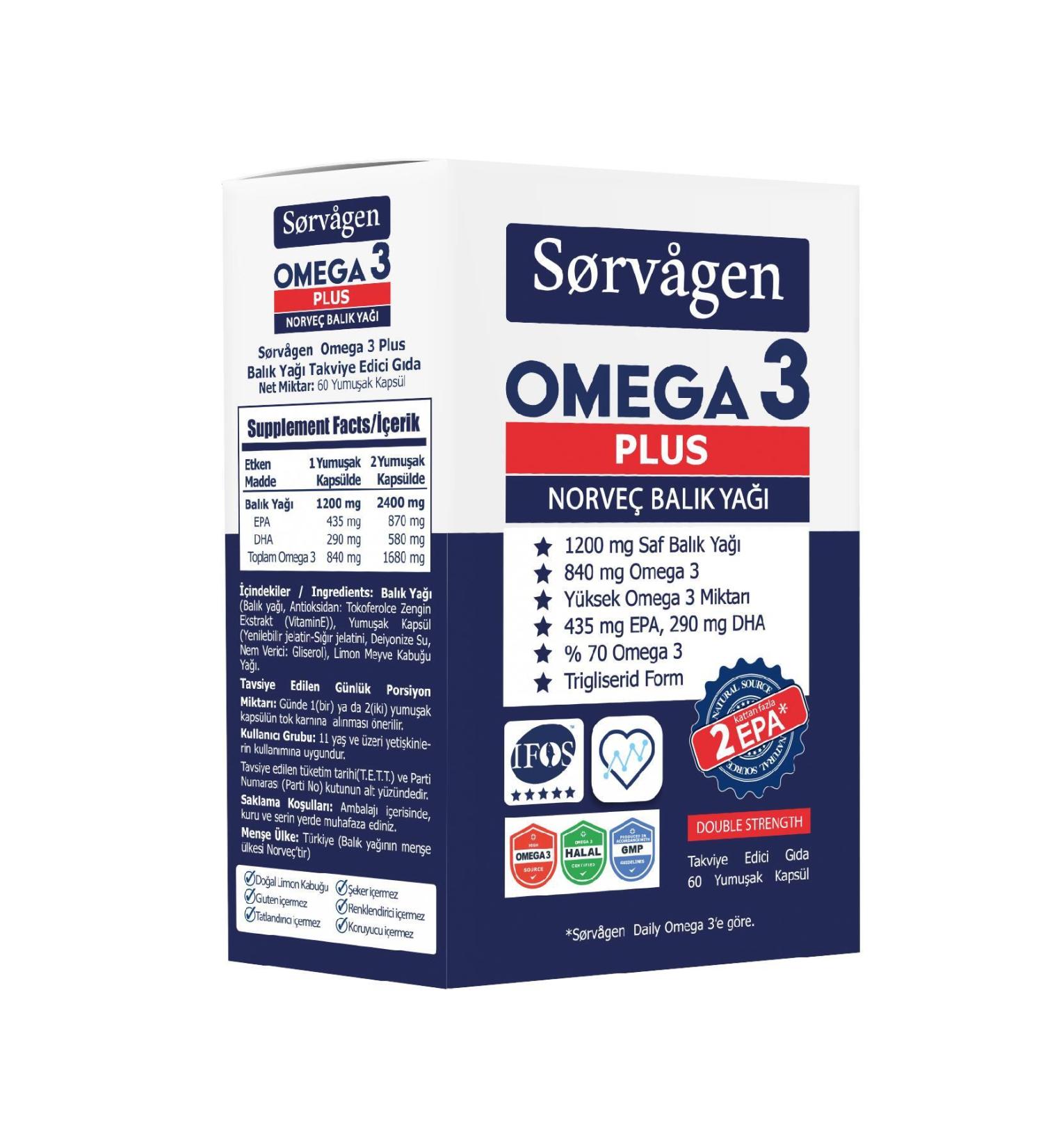 Sorvagen Omega 3 Plus 1200 Mg Fish Oil 60 Capsules - Buy Online on GoSupps.com