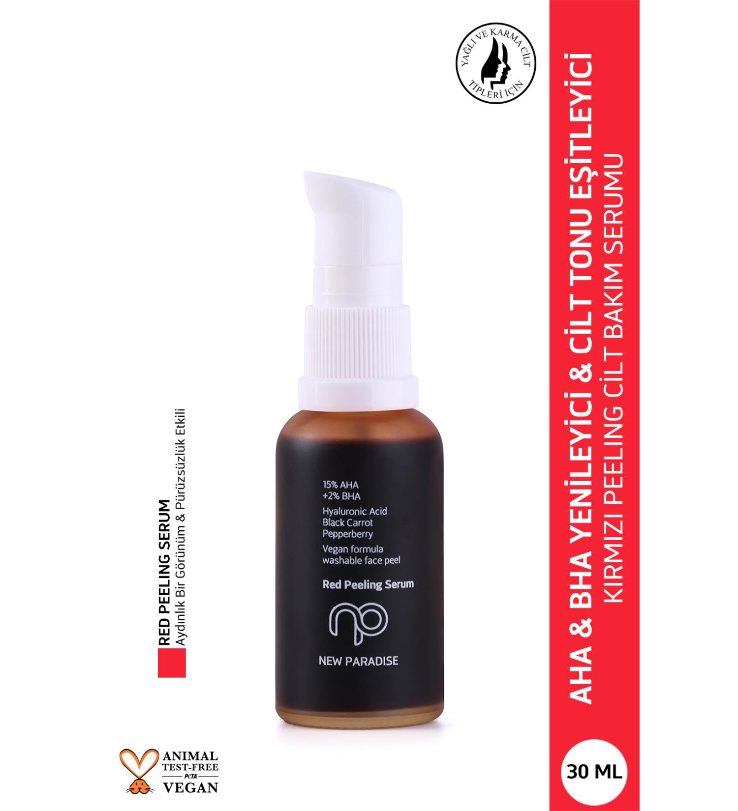 NEW PARADISE Anti-Stain Skin Rejuvenator Dead Skin Remover Aha Bha Red Peeling Serum 30 ml - Buy Online on GoSupps.com