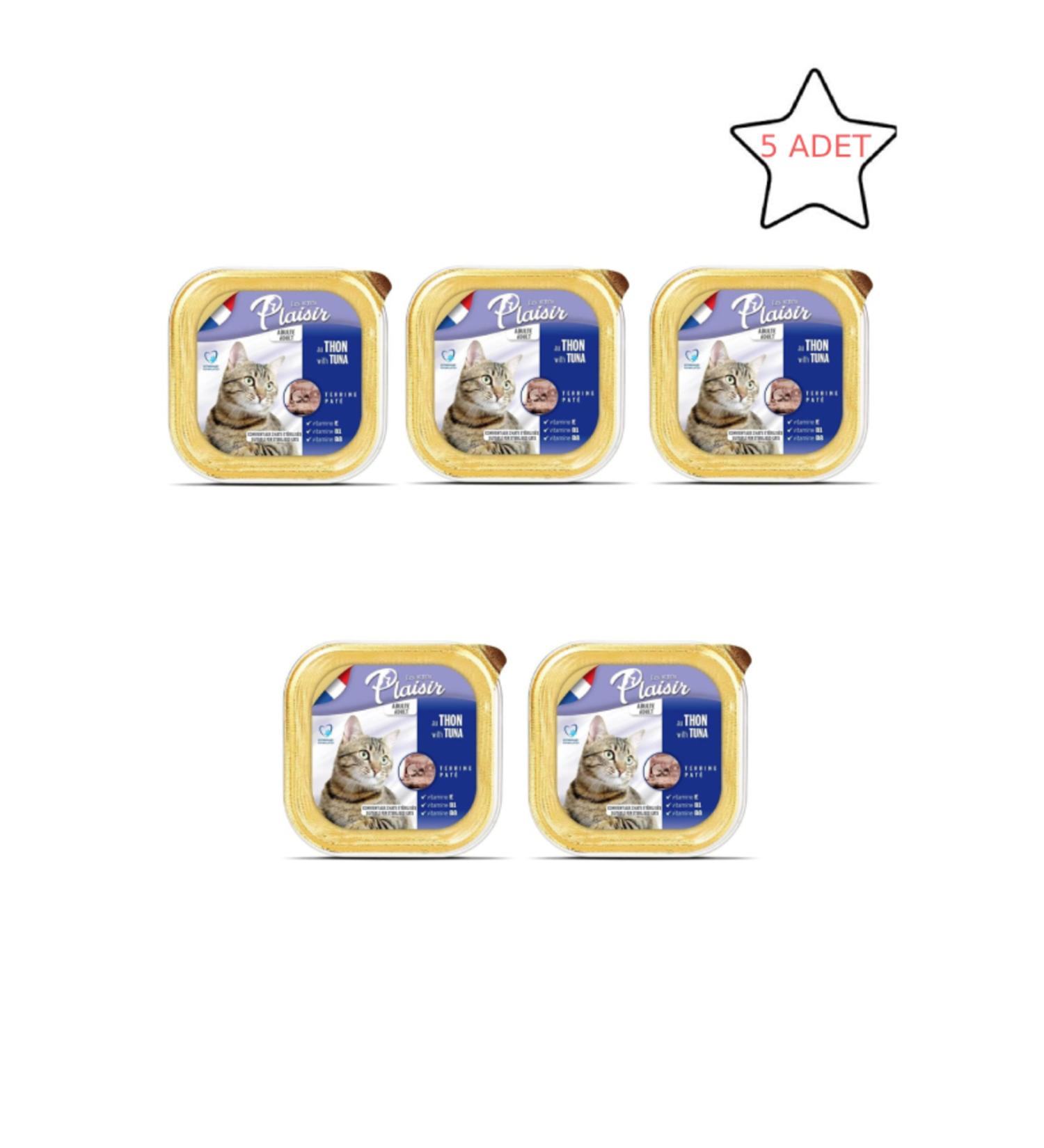 YOUR PETSHOP Plaisir Cat Wet Food Adult Neutered Pate Tuna 5-Piece (5x100 gr)