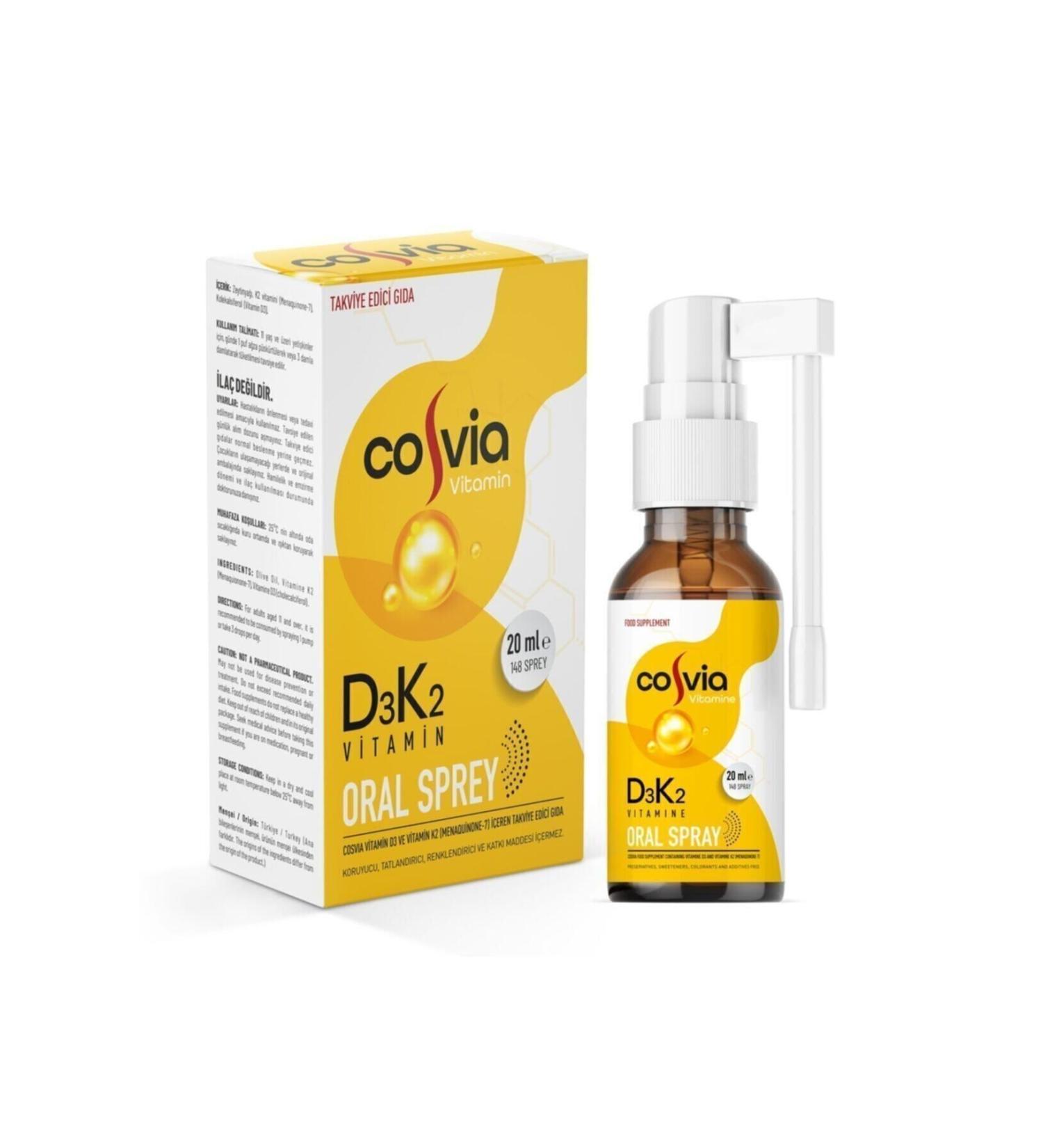 COSVIA Vitamin D3-k2 (menaquinone-7) Oral Spray - Buy Online on GoSupps.com