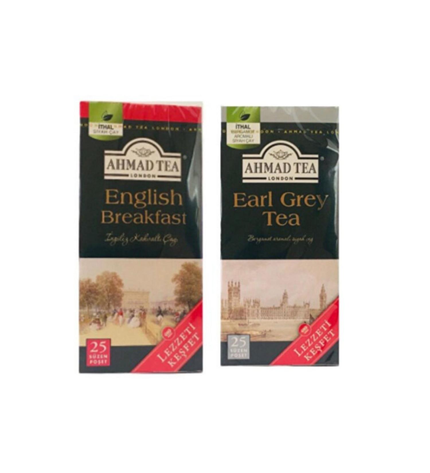 Ahmad Tea English Breakfast 25 Pieces - Earl Grey 25 Pieces Cup Shaker