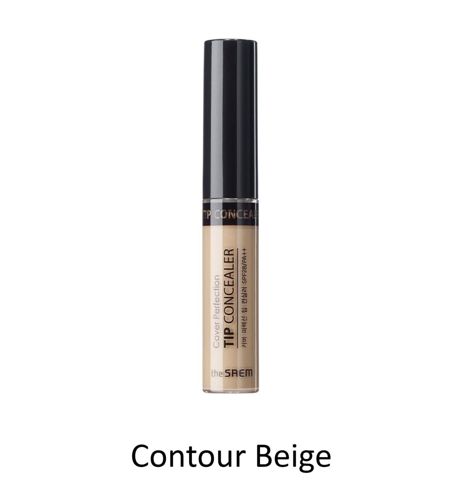 The Saem Long-Lasting Liquid Concealer Cover Perfection Tip Concealer - Contour Beige