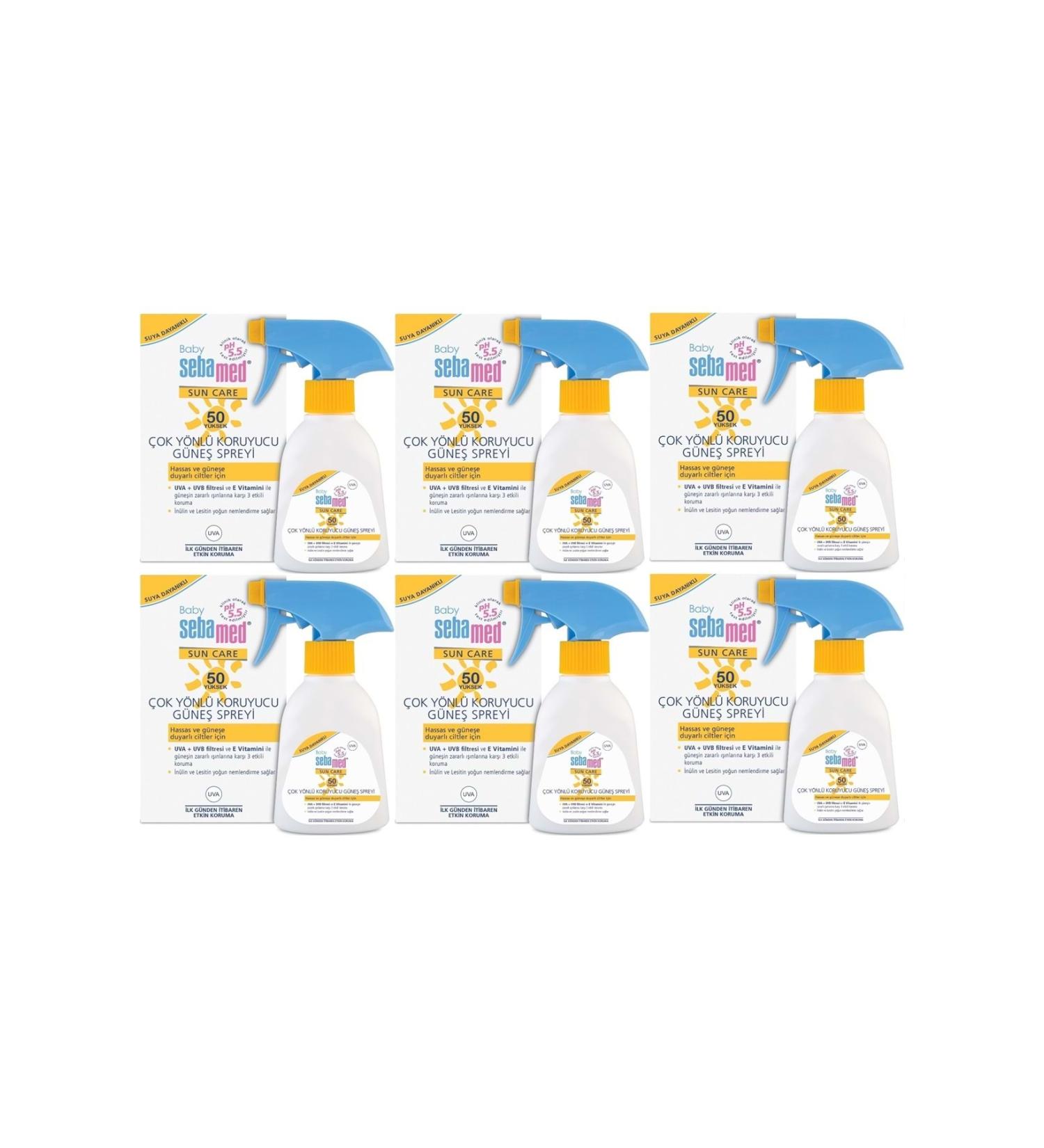Sebamed Sun Care Baby Sun Lotion Cream Spray 50+ Factor 200ML (For Sensitive Skin) (Set of 6) - Buy Online on GoSupps.com