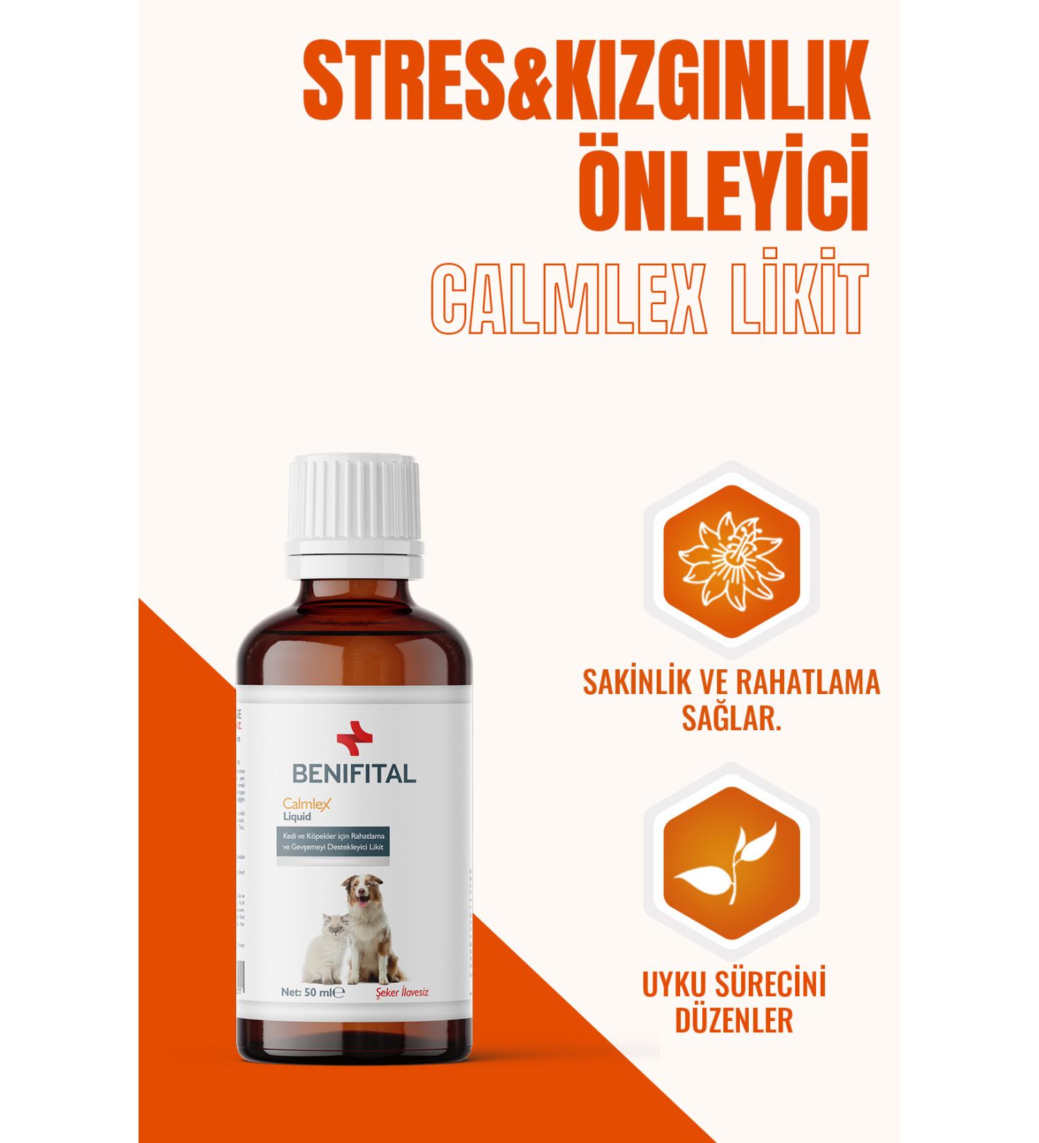 Benifital Calmlex Antistress Liquid 50 ml Relaxation and Relaxation Supporting Drops for Cats and Dogs - Buy Online on GoSupps.com