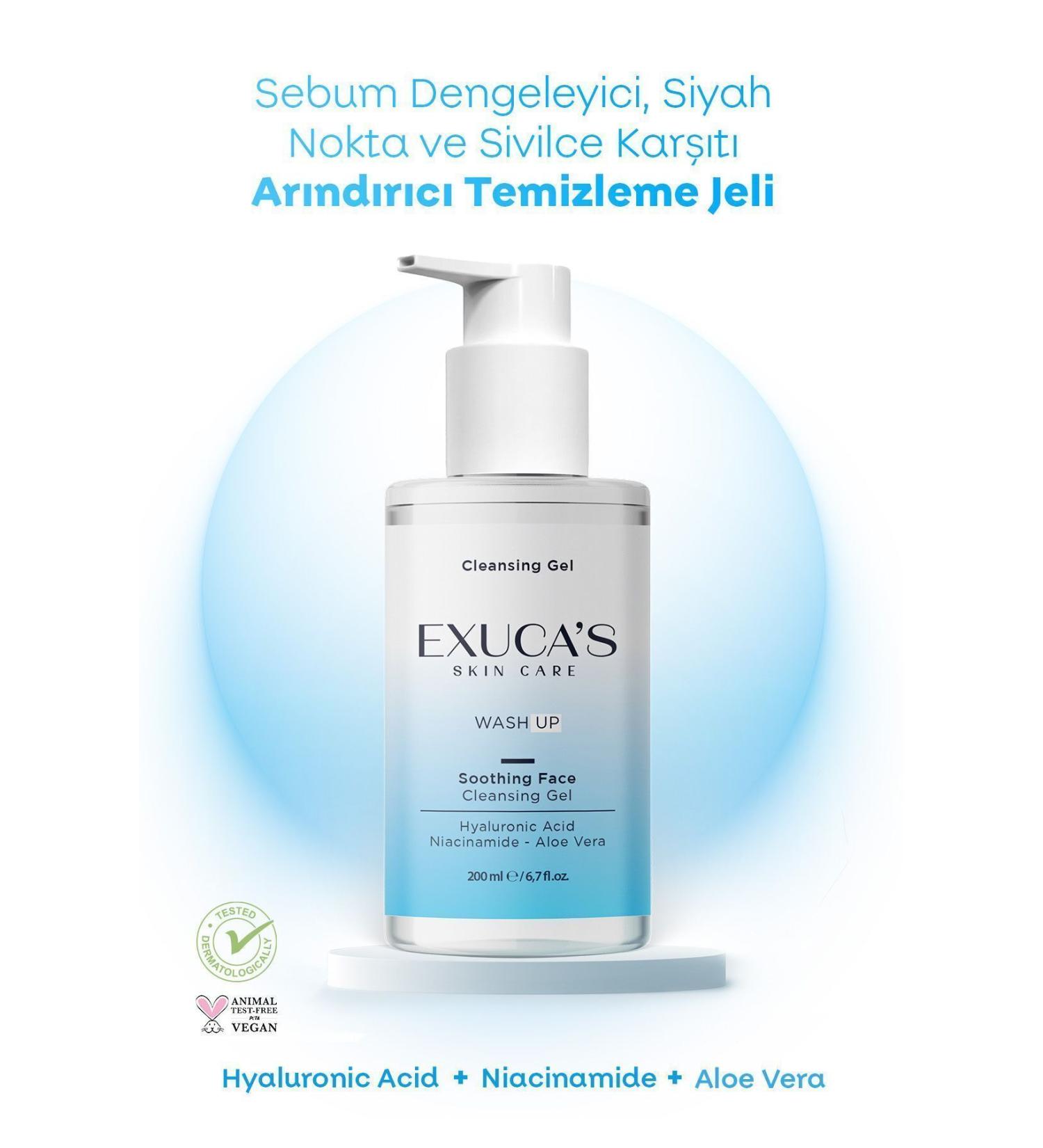 EXUCAS Blackhead and Acne Anti-Sebum Balancing Facial Cleansing Gel - Buy Online on GoSupps.com