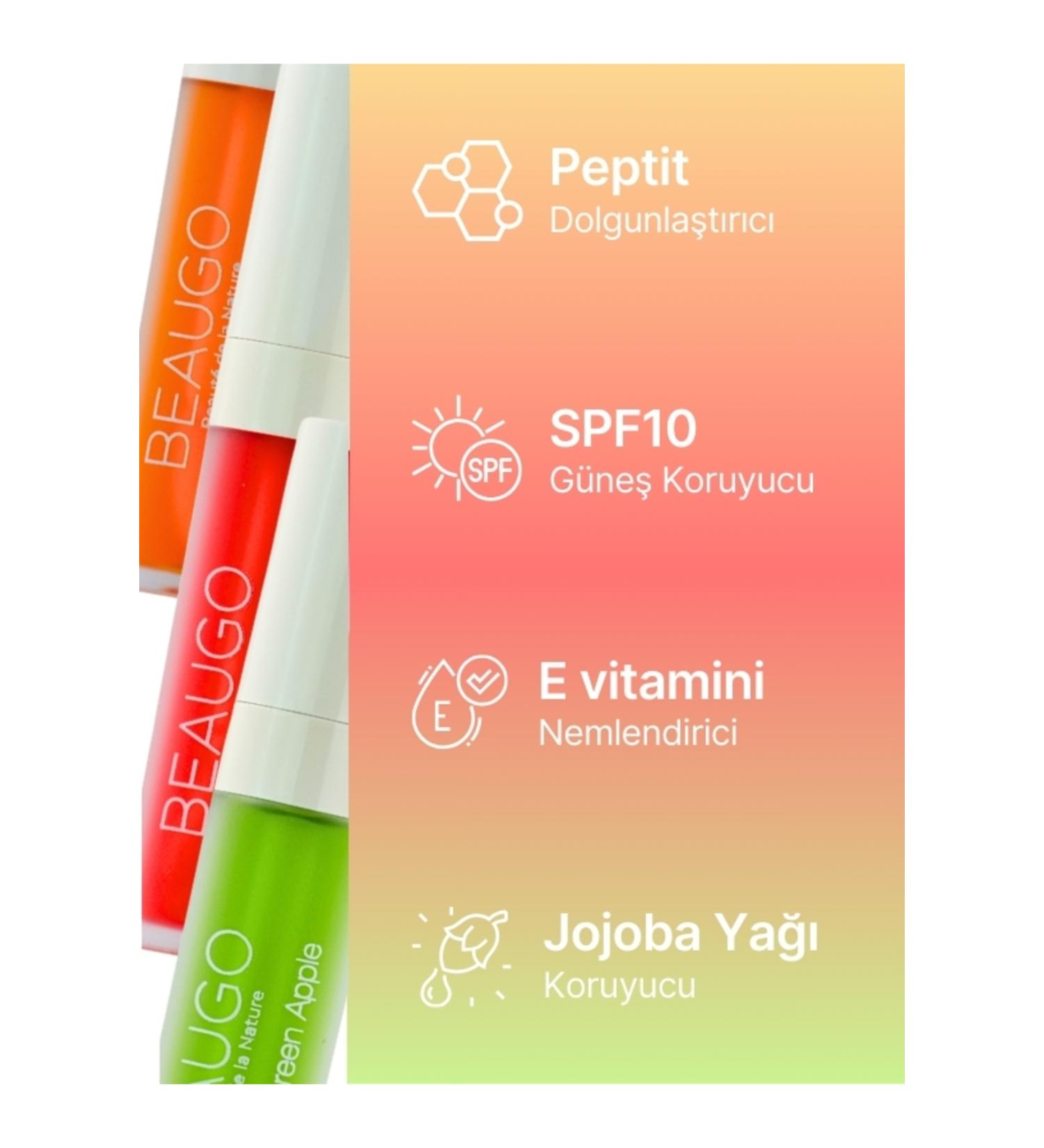 BEAUGO LIP OIL SPF 3-Piece Lip Care Oil Set