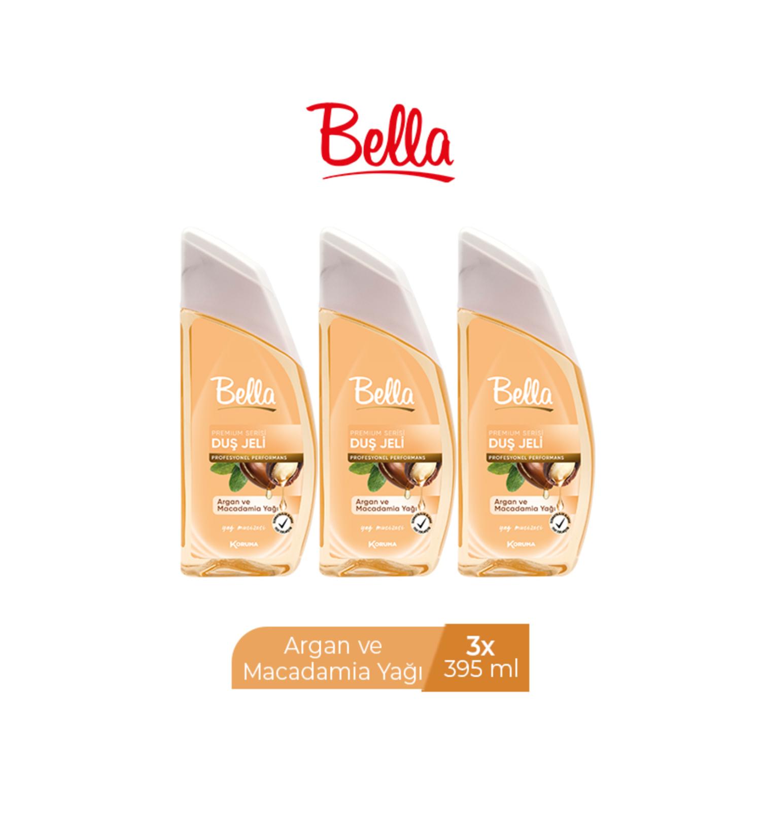 Bella SHOWER GEL ARGAN & MACADEMIA OIL 395 ML X 3 PIECES
