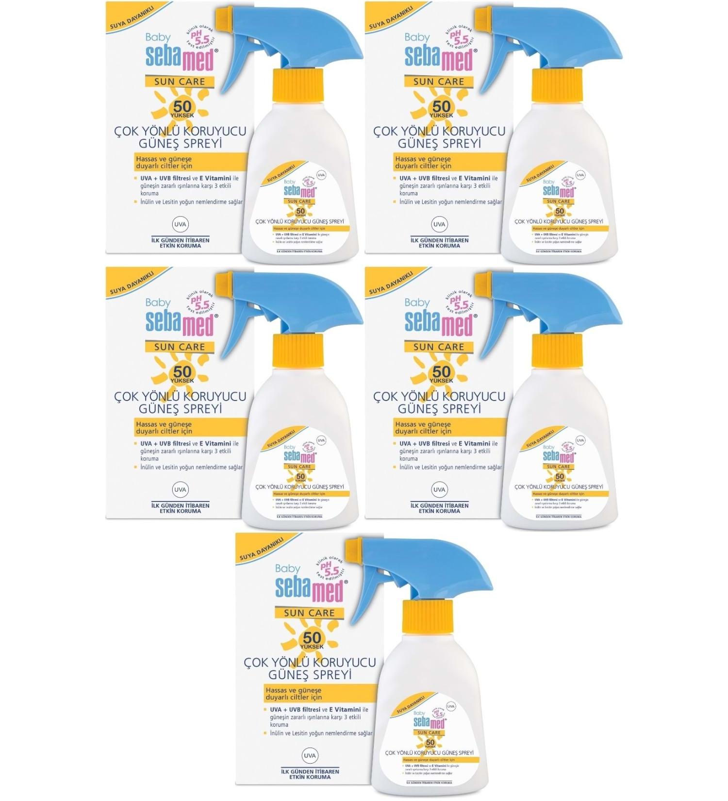 Sebamed Sun Care Baby Sun Lotion Cream Spray 50+ Factor 200ML (For Sensitive Skin) (Set of 5) - Buy Online on GoSupps.com