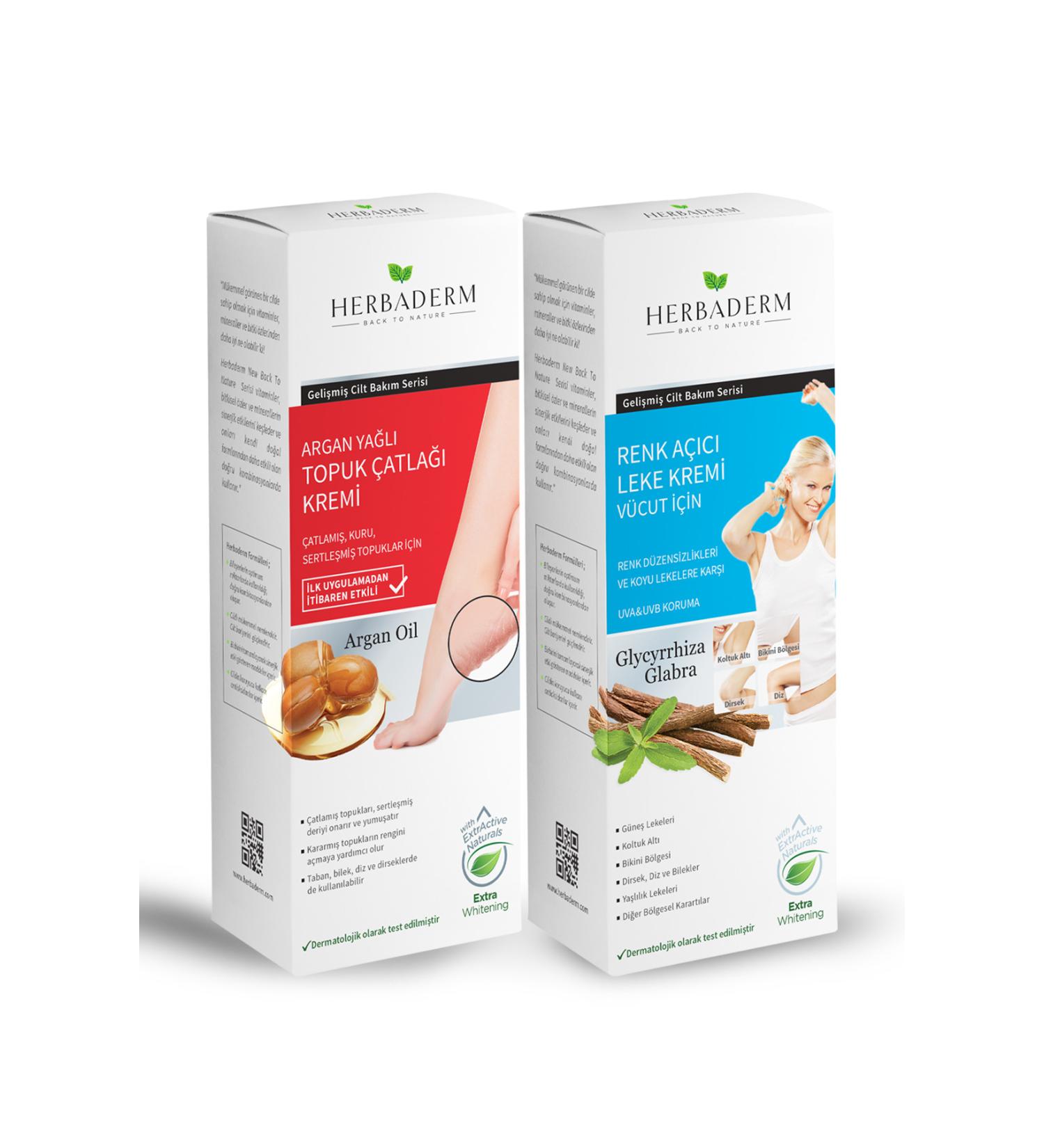 Herbaderm Lightening Blemish Cream For Body 60 ml And Heel Crack Cream 60 ml