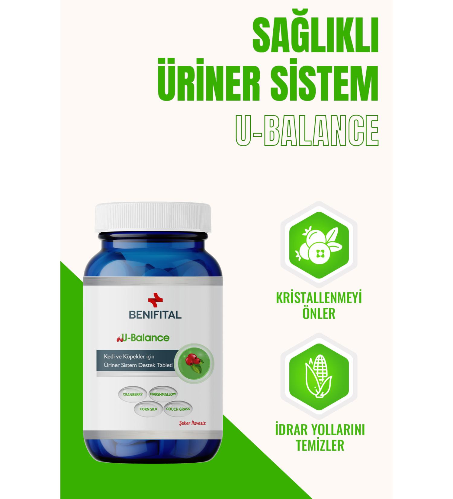 Benifital U-Balance Tablet Urinary System Support Vitamin Tablet for Cats and Dogs - Buy Online on GoSupps.com