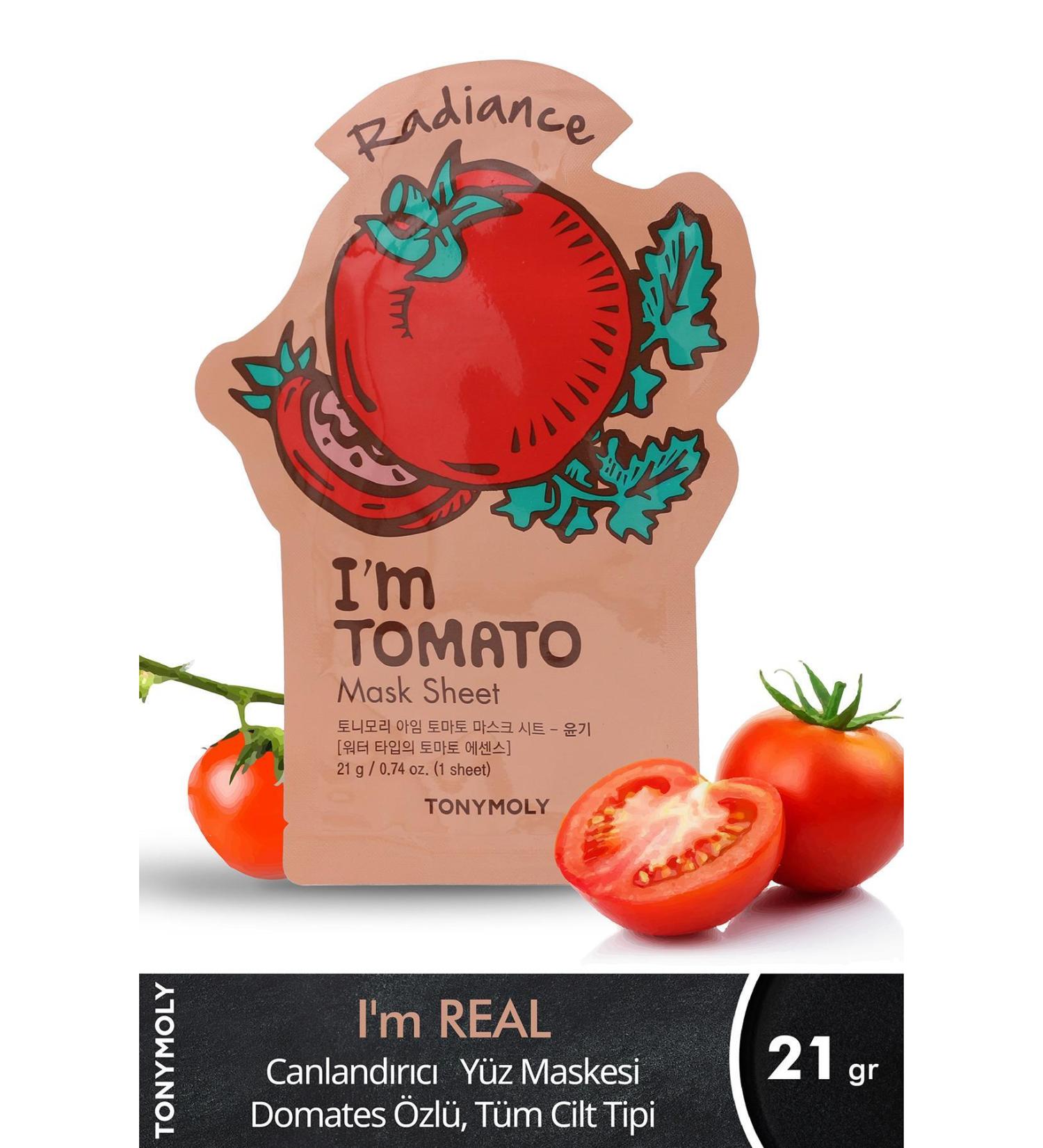 TONYMOLY Face Mask I'm Real Brightening and Purifying Tomato Skin Care (1 Piece)